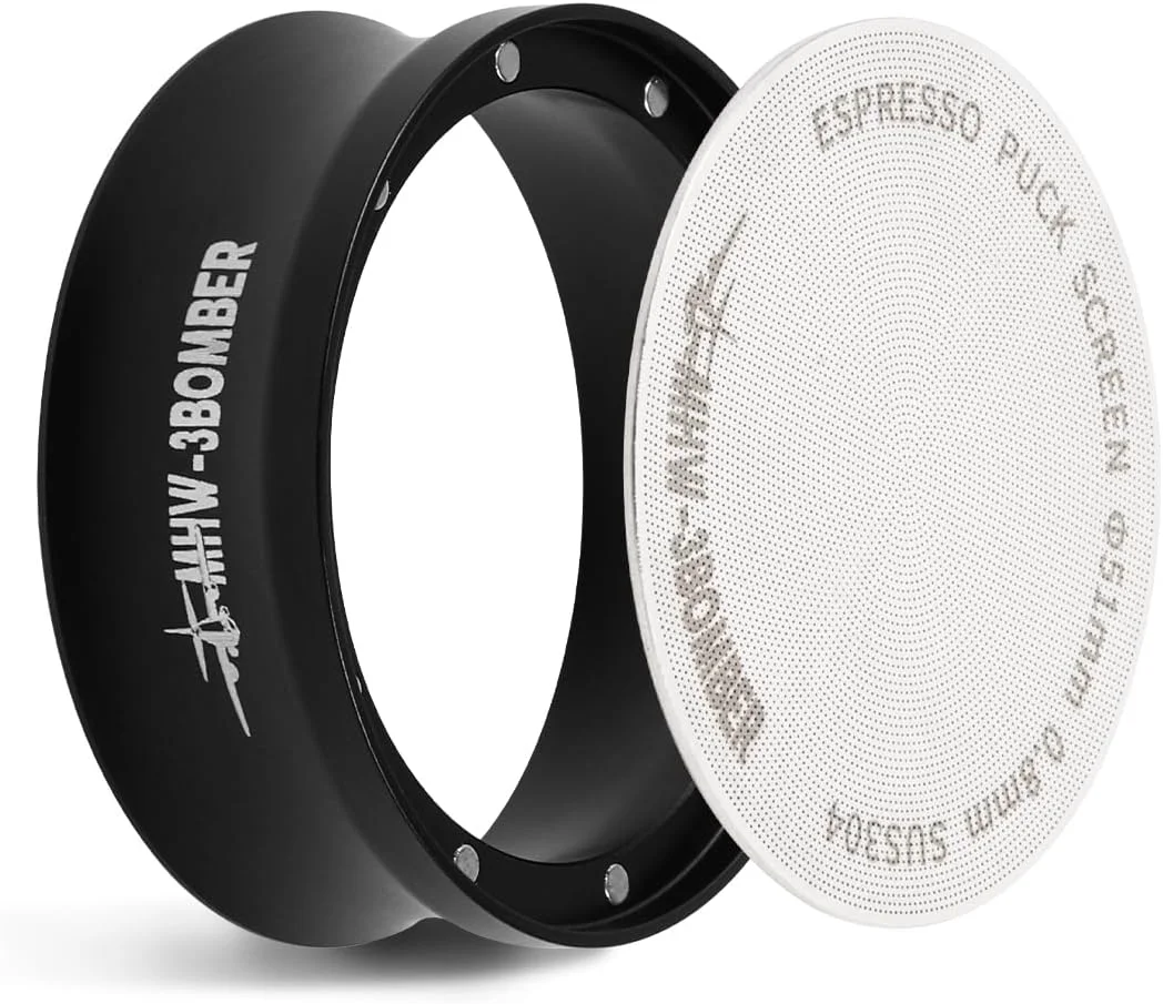Official MHW-3BOMBER 51mm Espresso Dosing Funnel amp Puck Screen Set Magnetic Dosing Rring amp Reusable Filter kit Compatible with 51mm Bottomless Portafilter Coffee Dosing Ring with Eppresso Puck DR7015-OS Elegant
