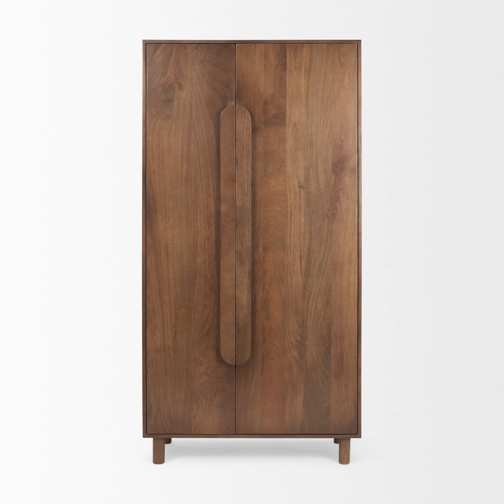 Natural Astrid Medium Brown Solid Wood Armoire Fashionable