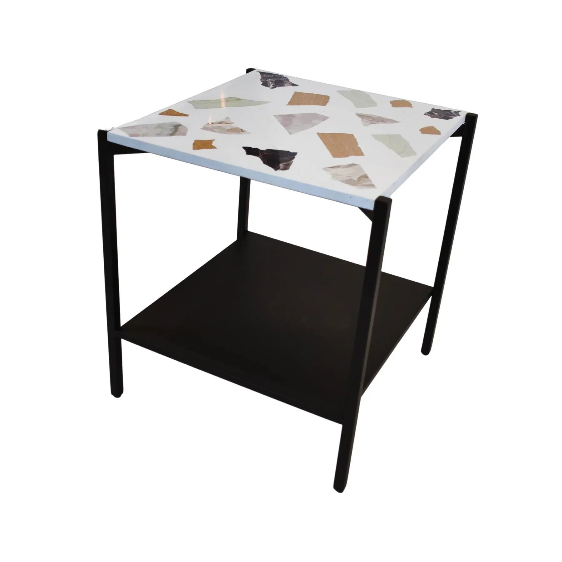 Modern Terrazzo Side Table - White Mosaic Certified