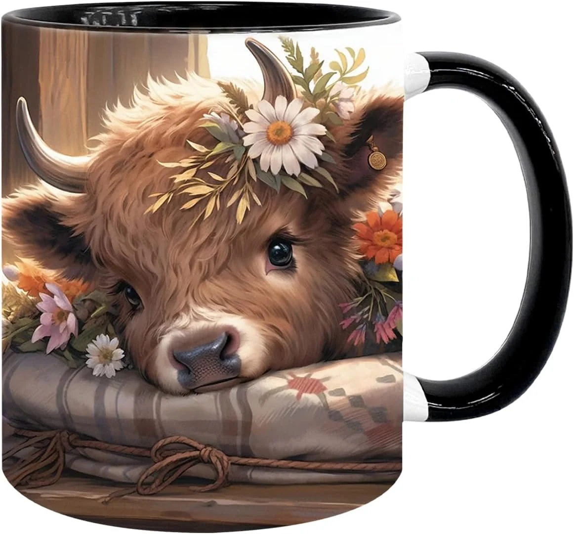 Quality Highland Cow Gifts for Woman Highland Cow Coffee Mug Cow Iced Coffee Cup Western Cows Gifts Cow Gifts Set for Women Cow Lovers Cows Drinking cup 11oz Mug Authentic