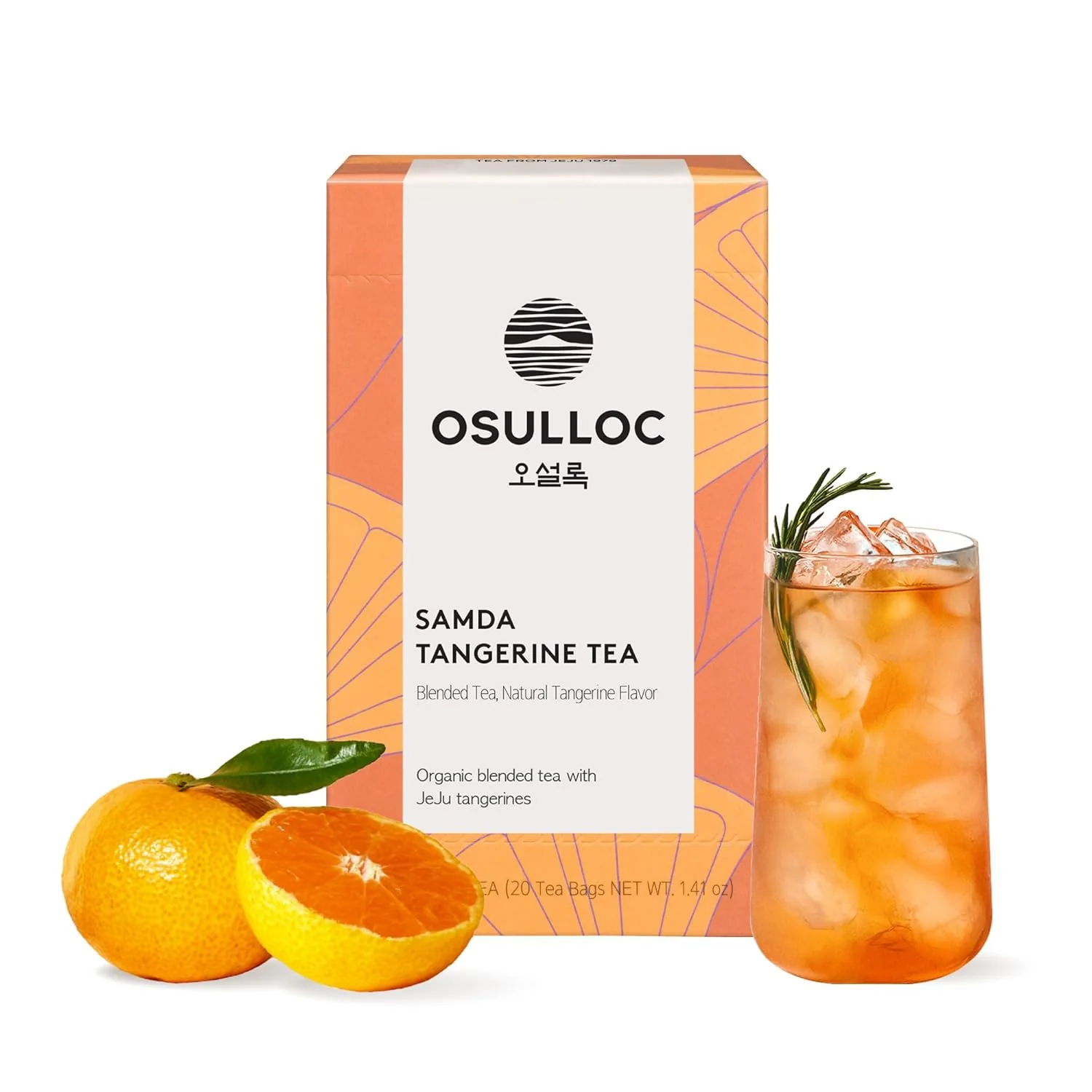 Durable Osulloc Tangerine Tea Fresh Jeju Tangerine Flavor Fruit tea Blend Premium Teabags from Jeju Island 20 count Genuine