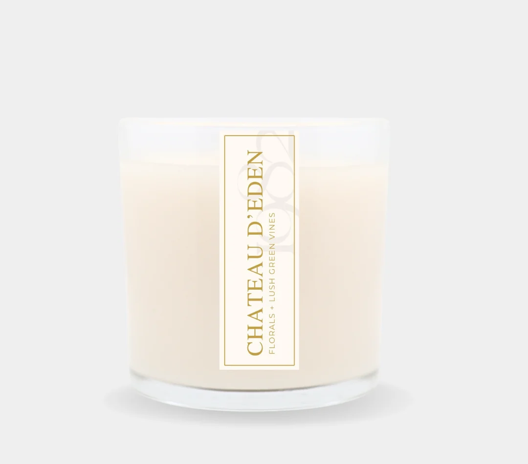 Next-Generation Chateau d'eden 14 oz Double Wick - Notes Sun-drenched Florals Lush Green Vines Spiced Vanilla Excellent