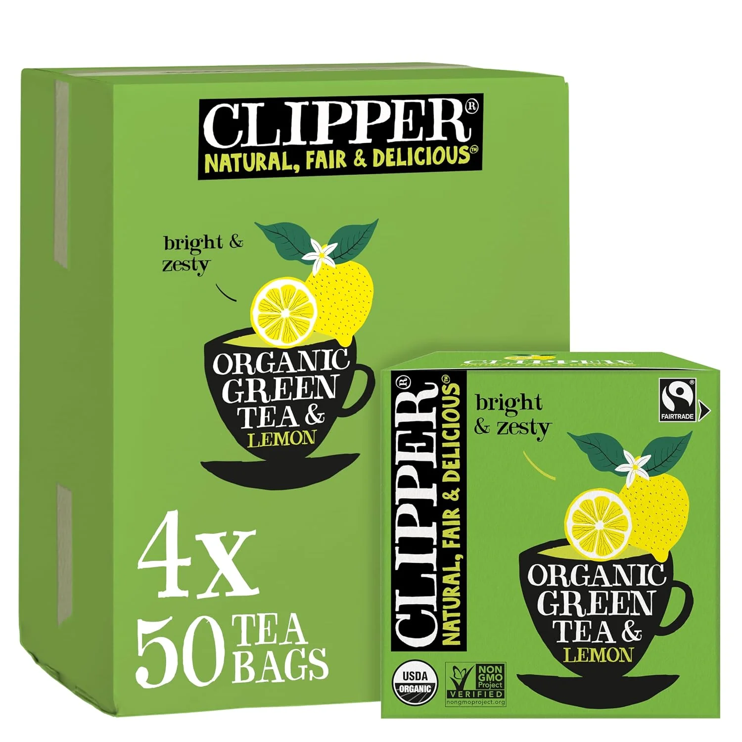 Proven Clipper Organic Green Tea amp Lemon 4 Pack 200 Tea Bags A light crisp and refreshing green tea in unbleached tea bags USDA Organic Non-GMO . Professional