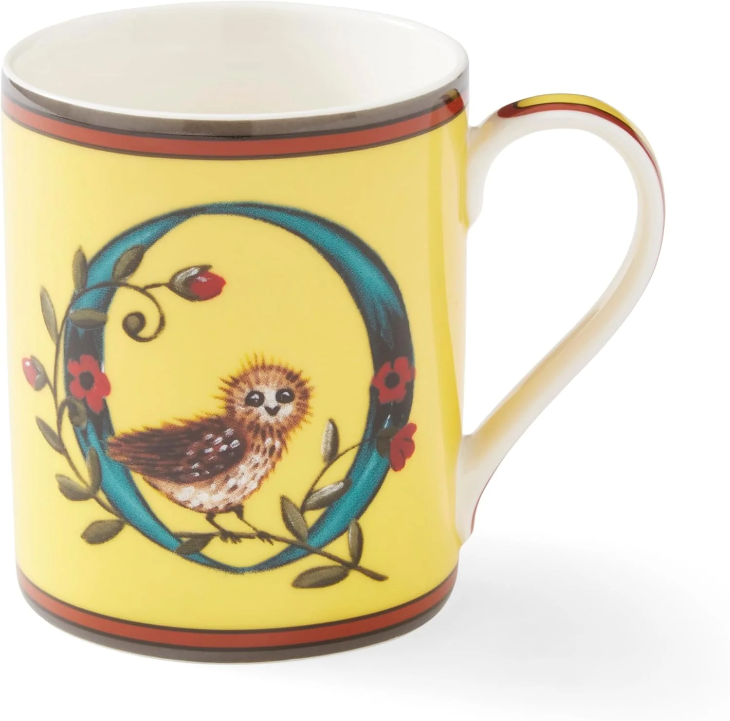 Efficient Spode Kit Kemp 12oz Mug O Initial - Fine China Coffee Cup with Floral Alphabet Design Custom Letter Mug for Unique Gift Giving Quality