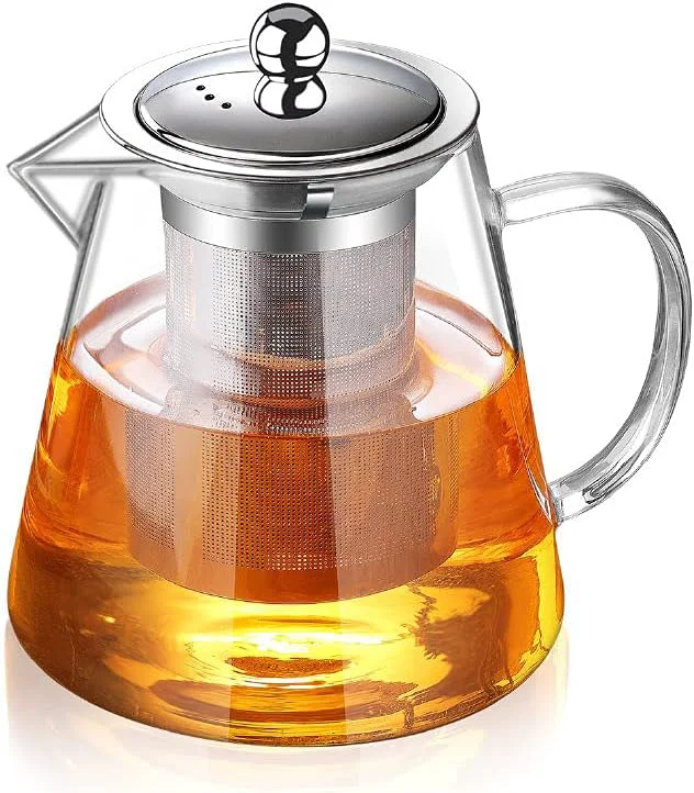 Consistent TMOST Glass Teapot with Infuser Tea Pot 950ml 32oz Tea Kettle Stovetop Safe Blooming and Loose Leaf Tea Maker Set 32oz 950ml Traditional