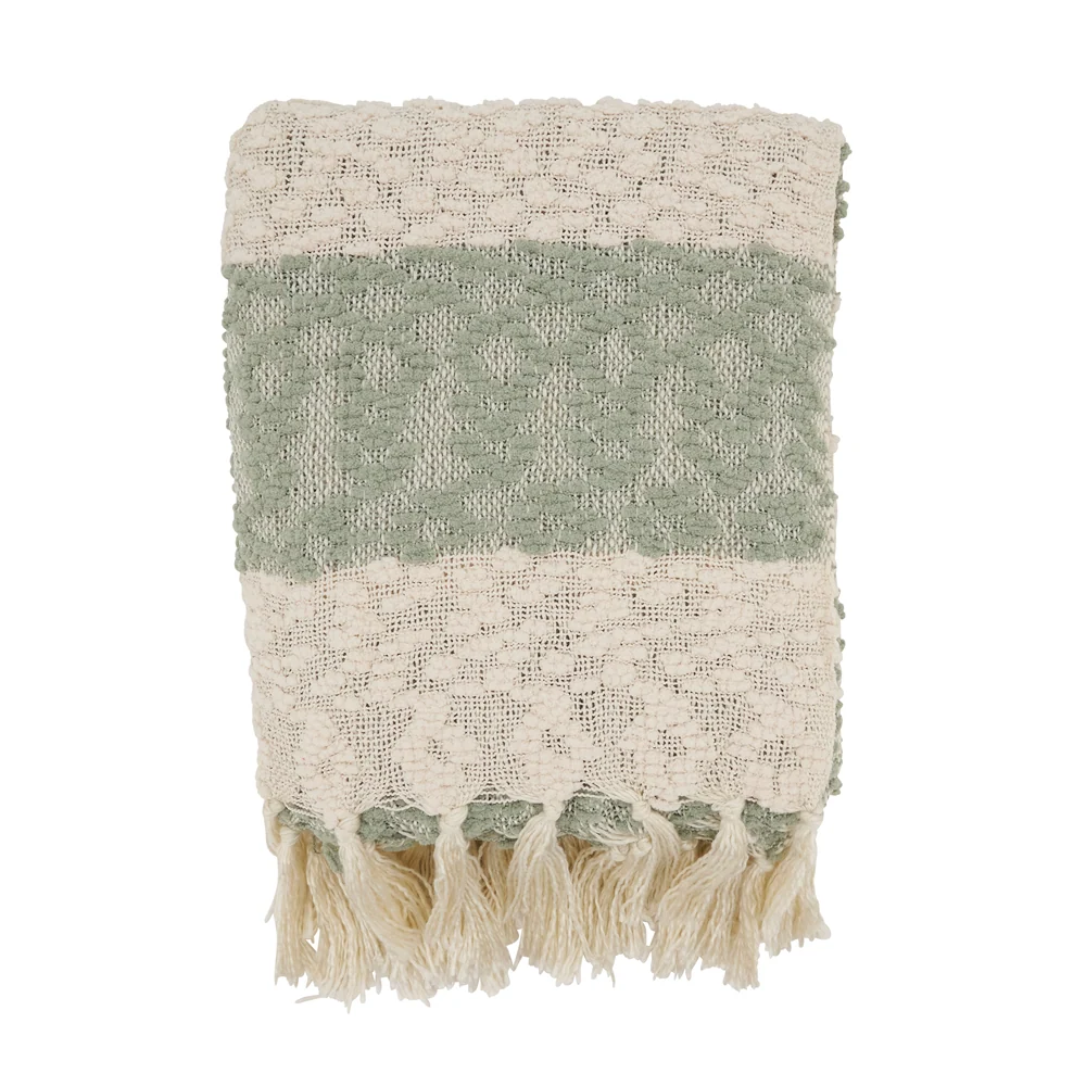 Fine Crafted Nubby Design Striped Throw Premium Material