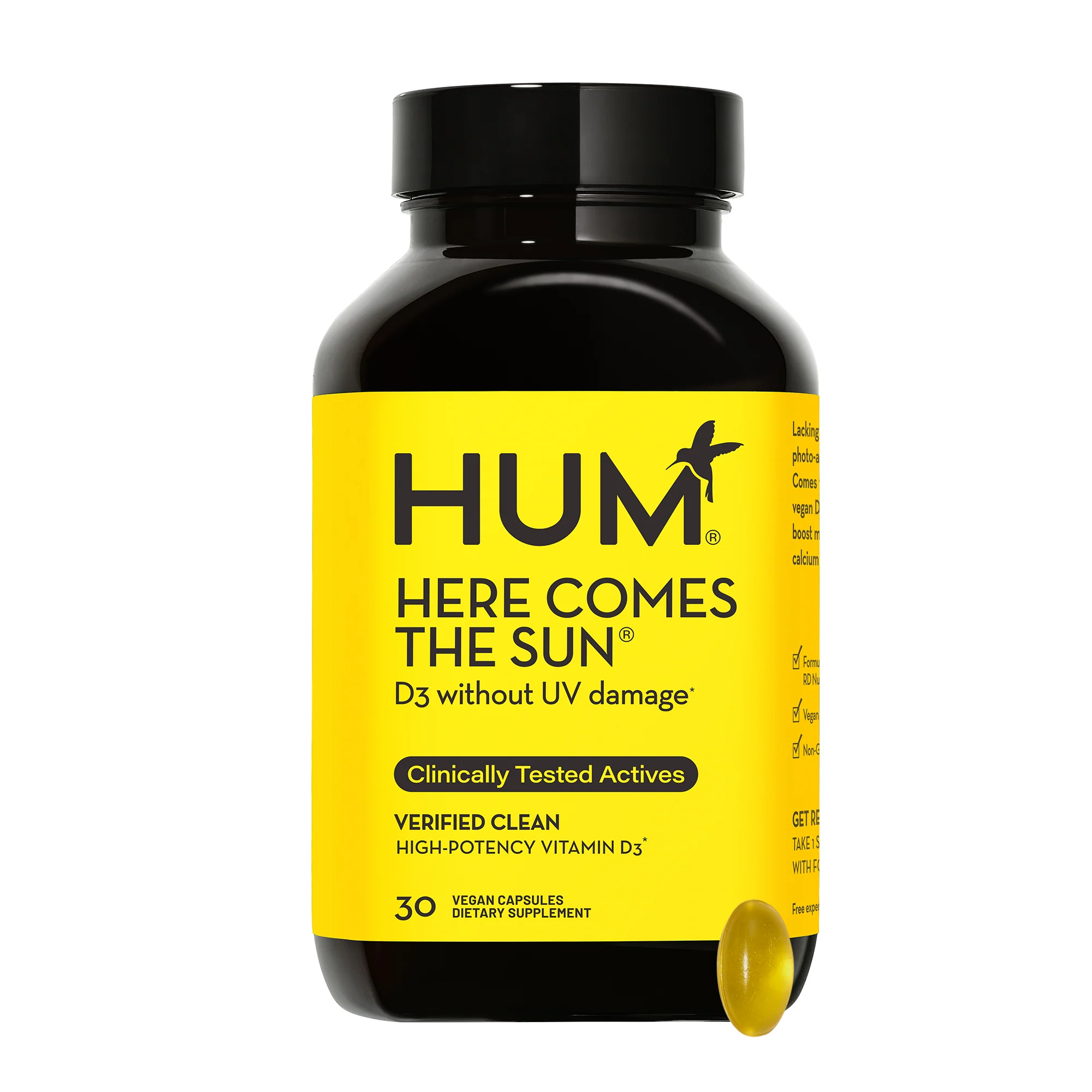 Elite HUM Nutrition Here Comes The Sun Vitamin D3 Supplement Official
