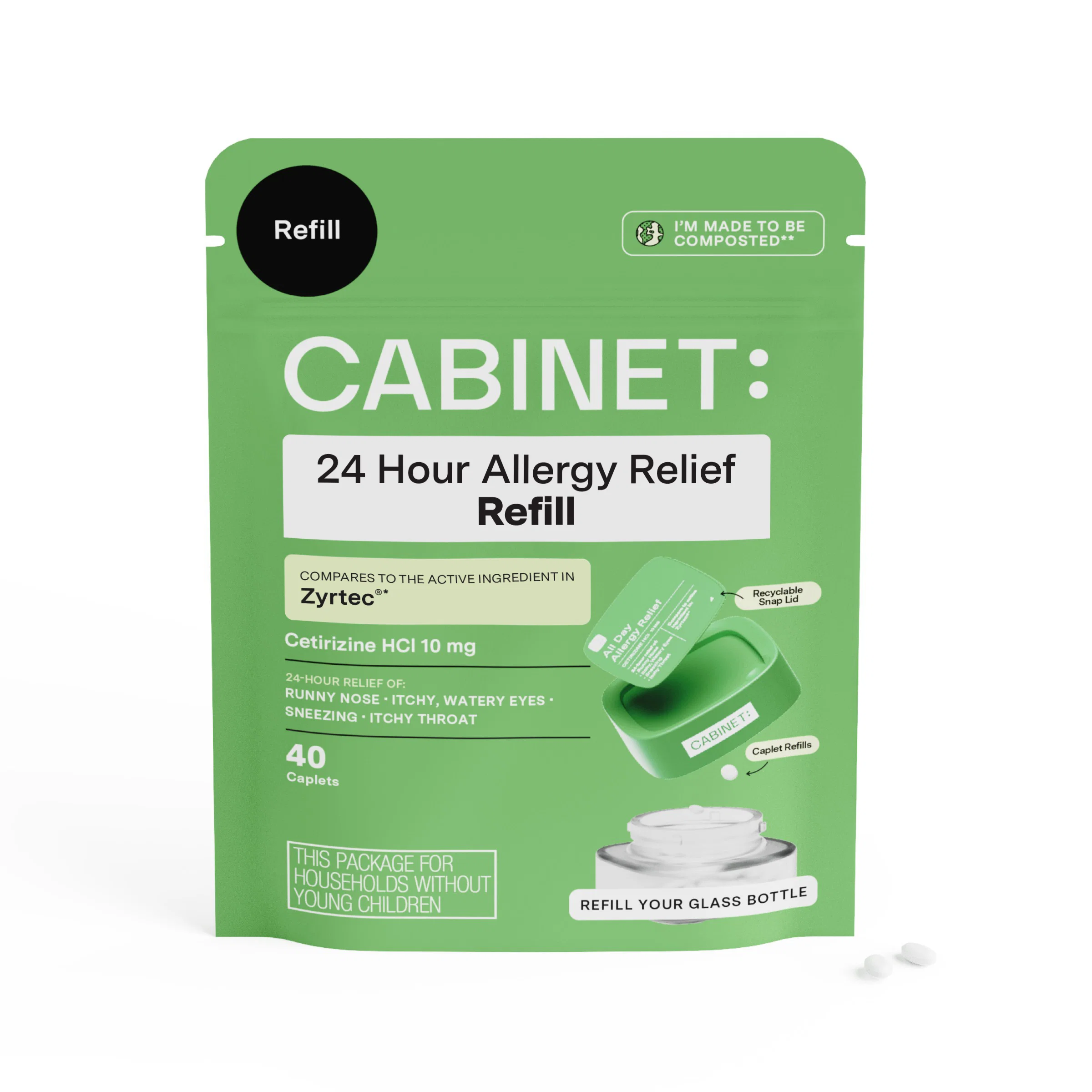 Official Cabinet Health All Day Allergy Relief Refill - Cetirizine HCl 10 mg Long-Lasting