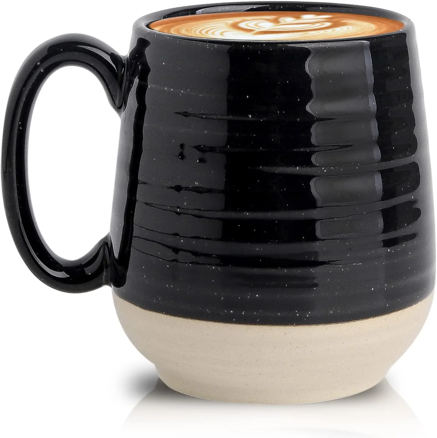 Premium HASENSE Large Coffee Mug 20 oz Ceramic Coffee Cup with Comfortable Handle for Office and Home I for Coffee Tea Latte Dishwasher Microwave Safe 1 PCS Black Smart