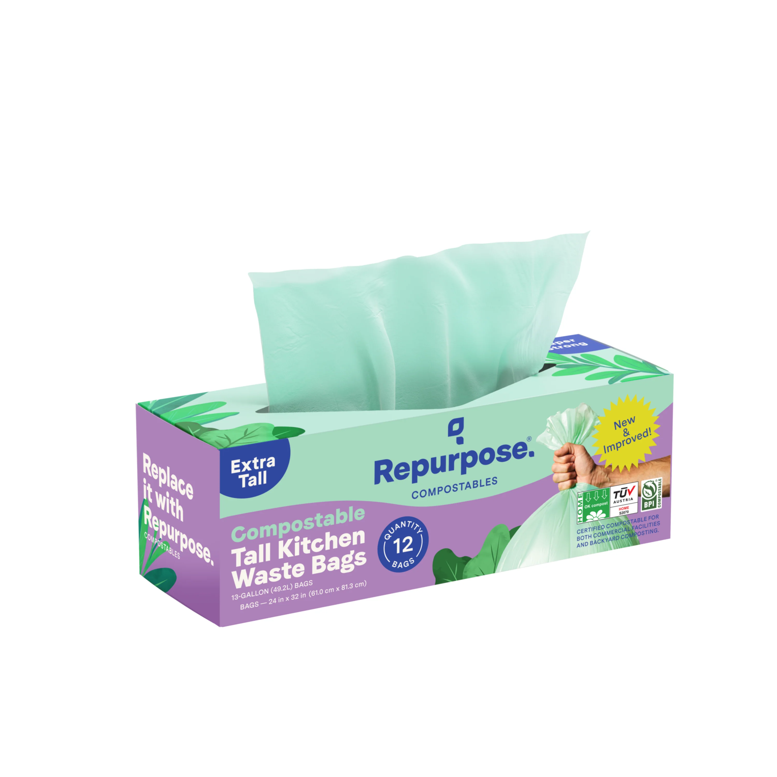 Fashionable Repurpose Compostable Tall Kitchen Bags High-Performance