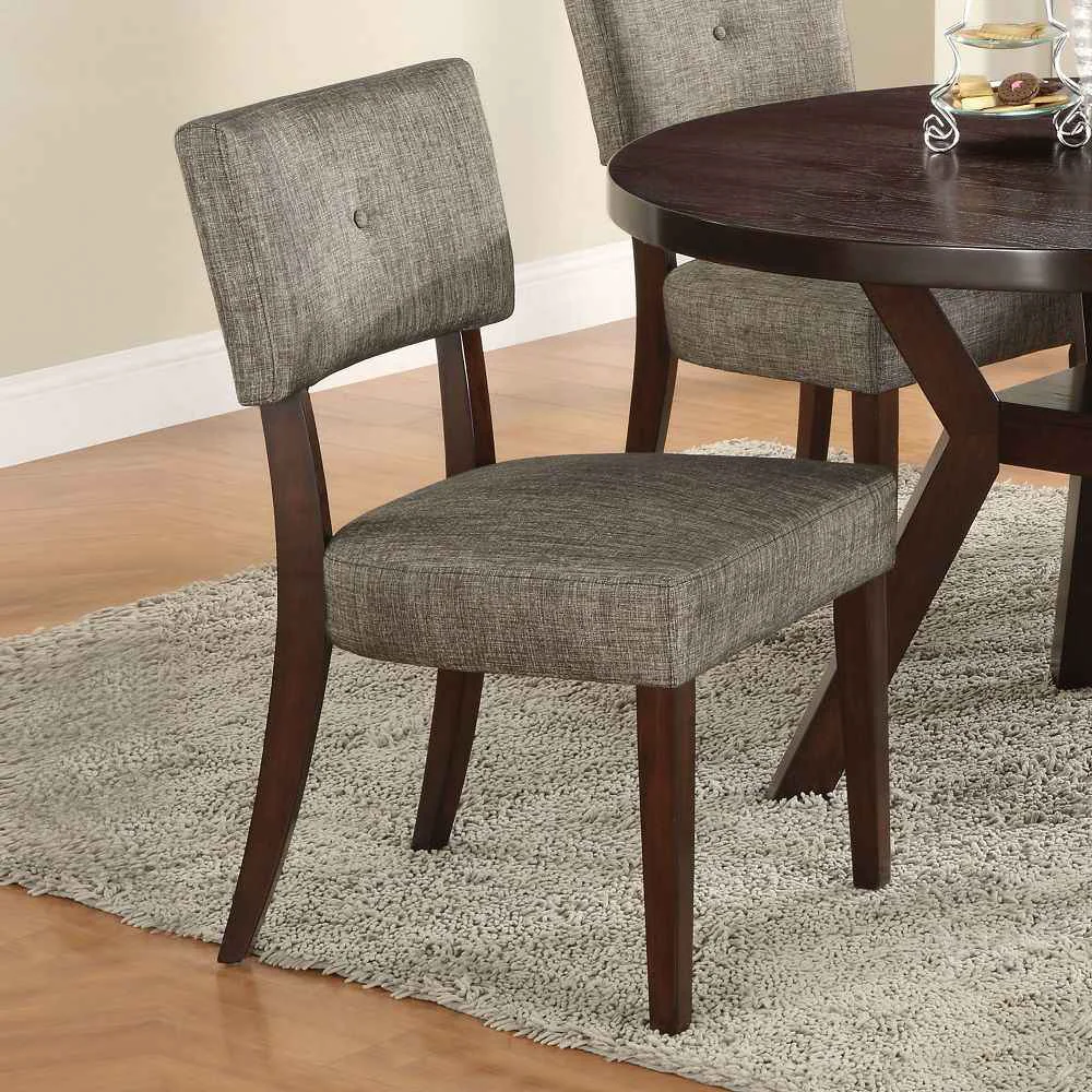 Safe Drake - Side Chair Set of 2 - Gray Fabric Espresso Crafted