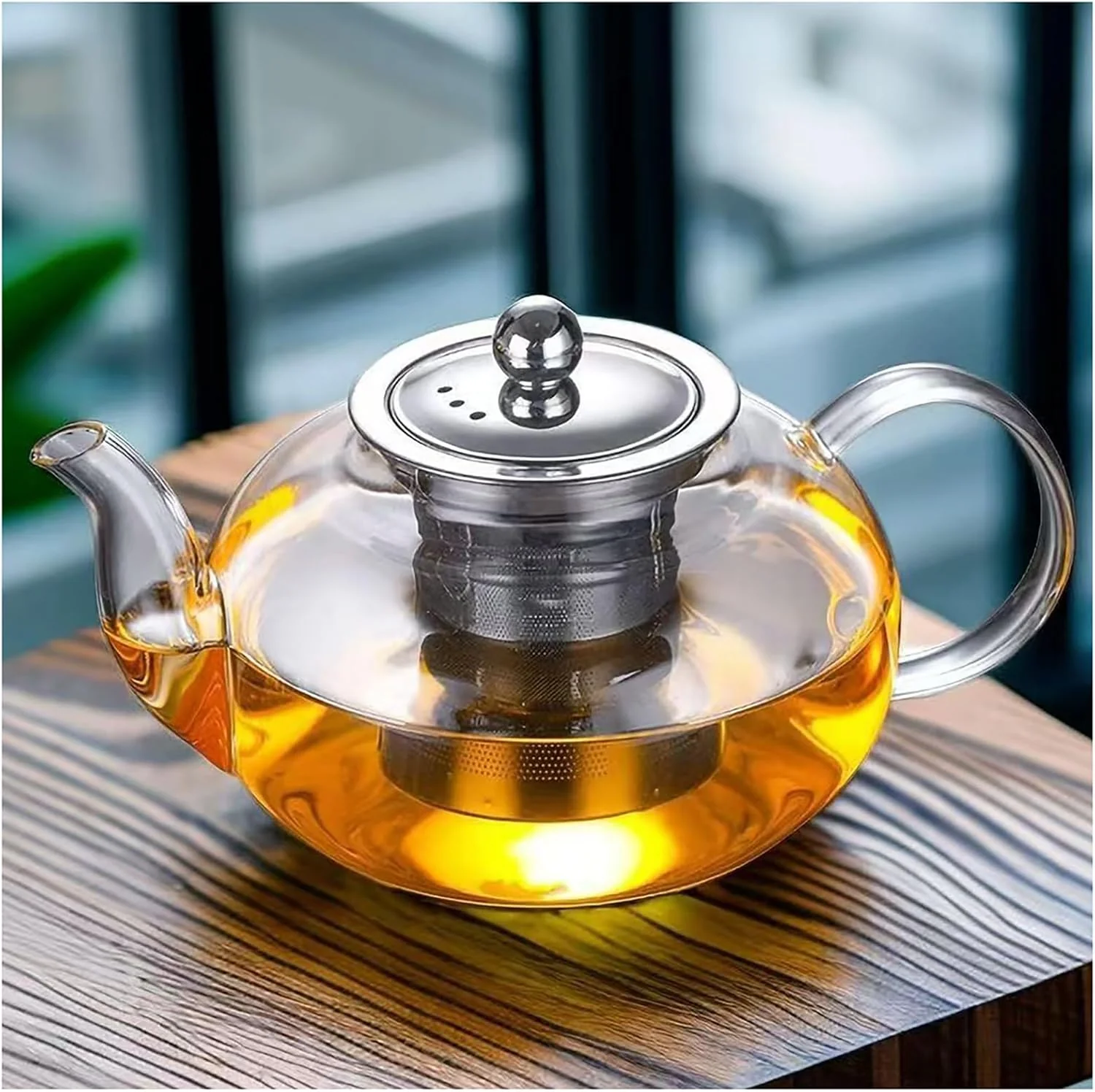Outstanding Glass Teapot with Infuser Clear Glass Tea Kettle 1000 ml Tea Pot for Stove Top Loose Tea Tea Maker Gift Modern