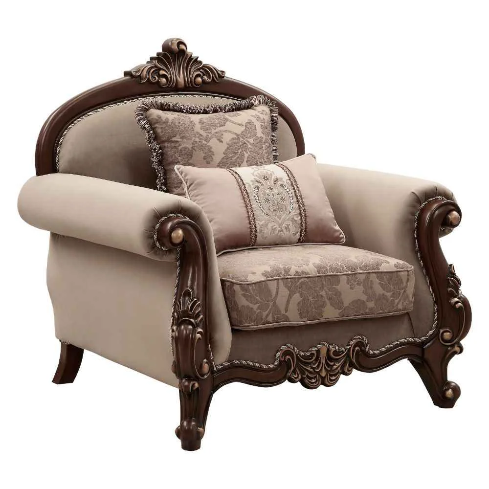 Original Mehadi - Chair With 2 Pillows - Velvet Walnut Professional