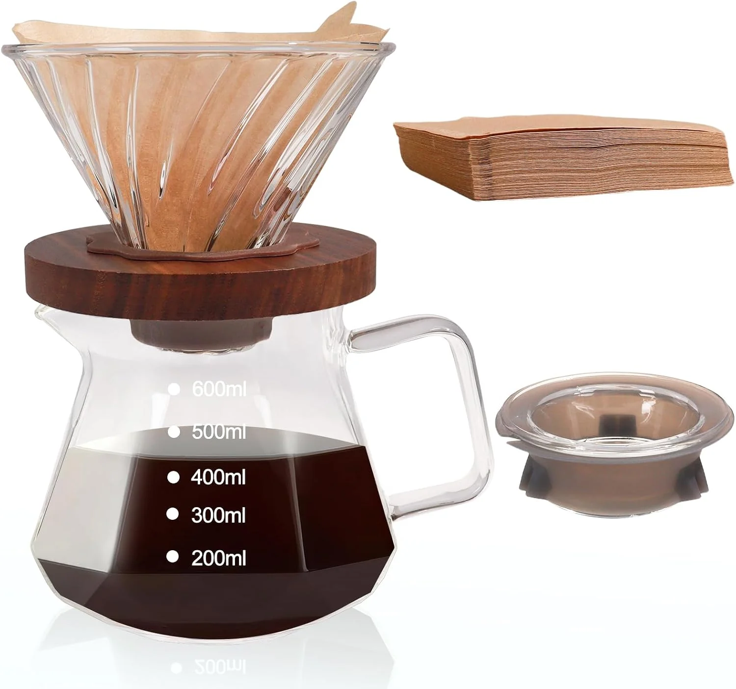 High-Performance Pour Over Coffee Maker 600ml Borosilicate Glass Drip Top-Quality