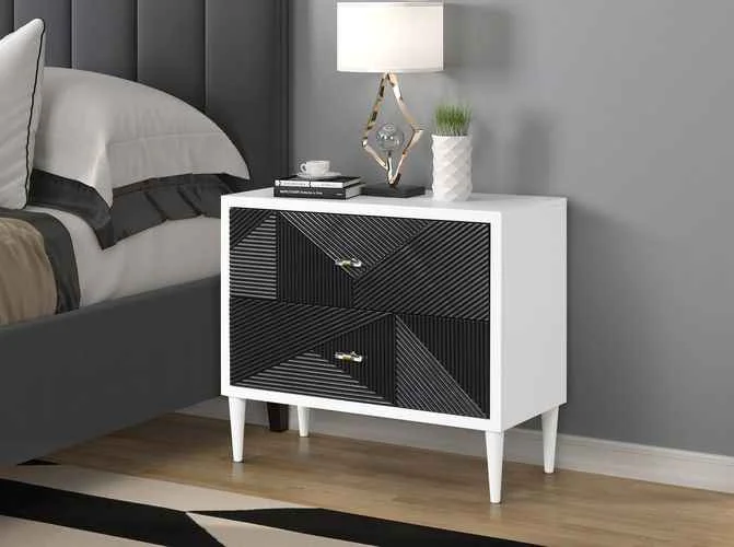 Secure Dubni - Accent Table - White Black Crafted