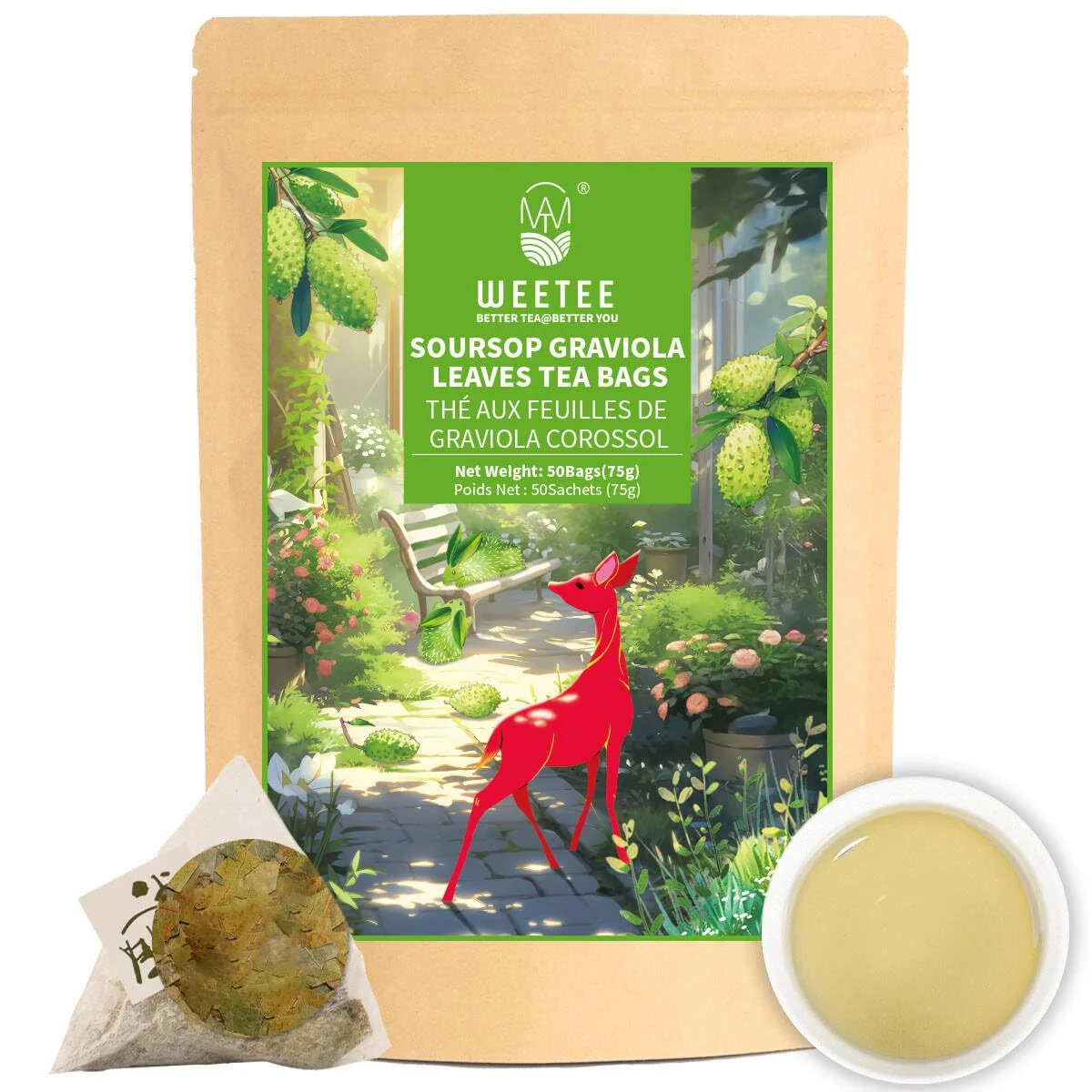 Elite WT WEETEE Soursop Leaf Tea Bags - 50 Caffeine- Exceptional