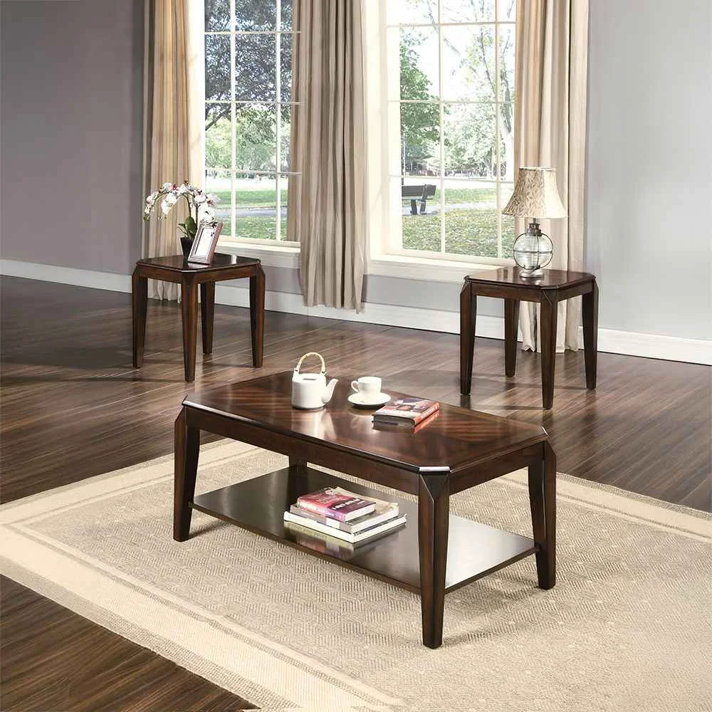 Modern Docila - 3 Piece Coffee End Set - Walnut Refined