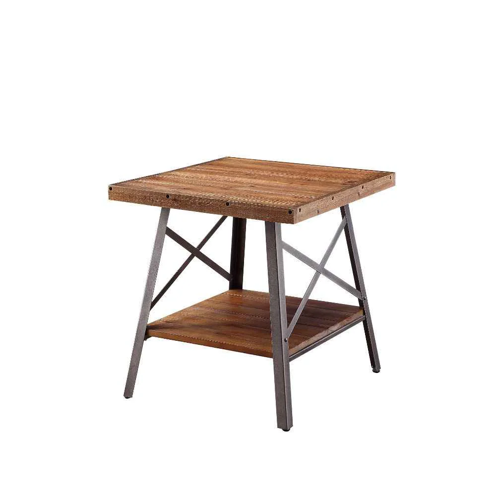 Practical Ikram - End Table Set of 2 - Weathered Oak Sandy Black Exceptional