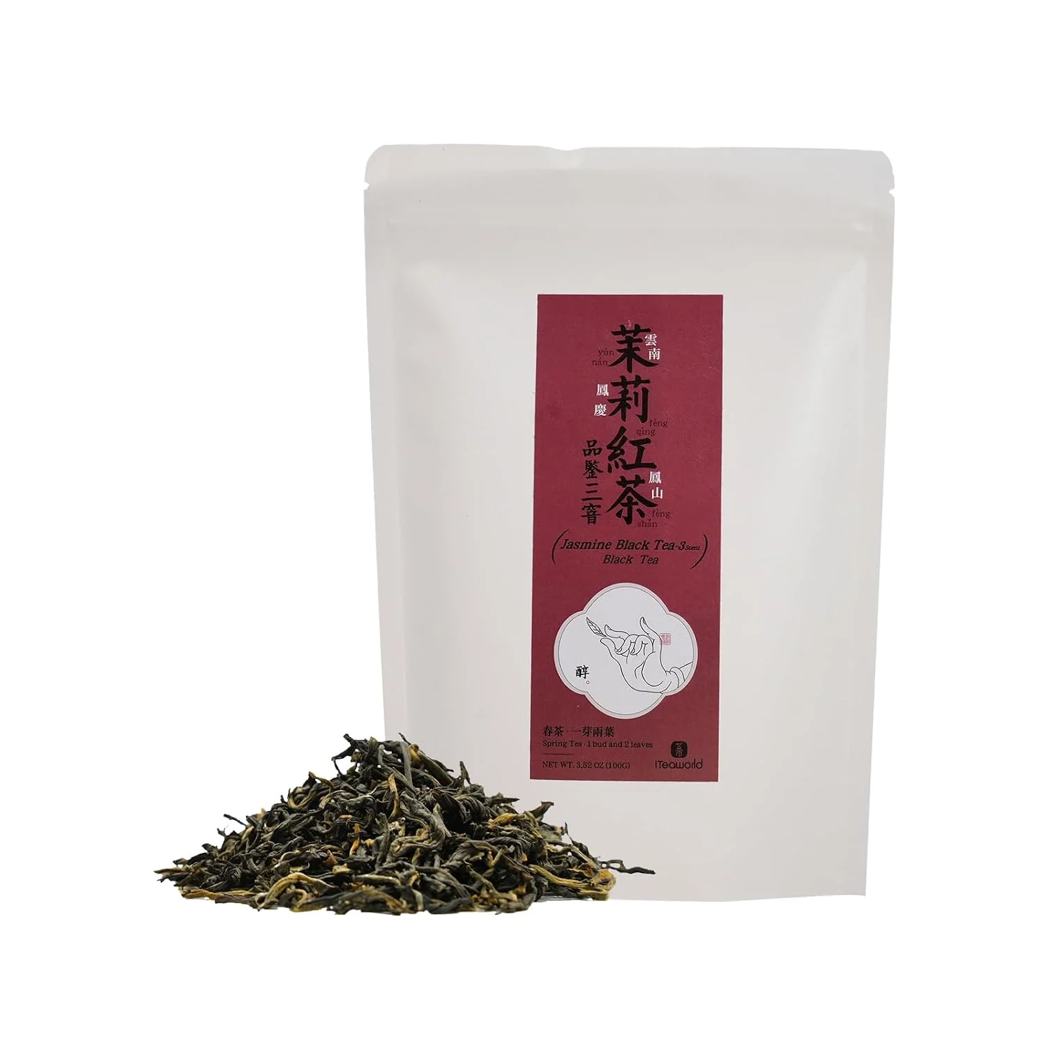 Smooth iTeaworld Jasmine Black Tea Loose Leaf Rich Floral Aroma 3.5oz Up to 250 Cups Black Tea Scented with Jasmine No Sugar and Additives Includes Tea Bags Easy Mug Brewing Convenient