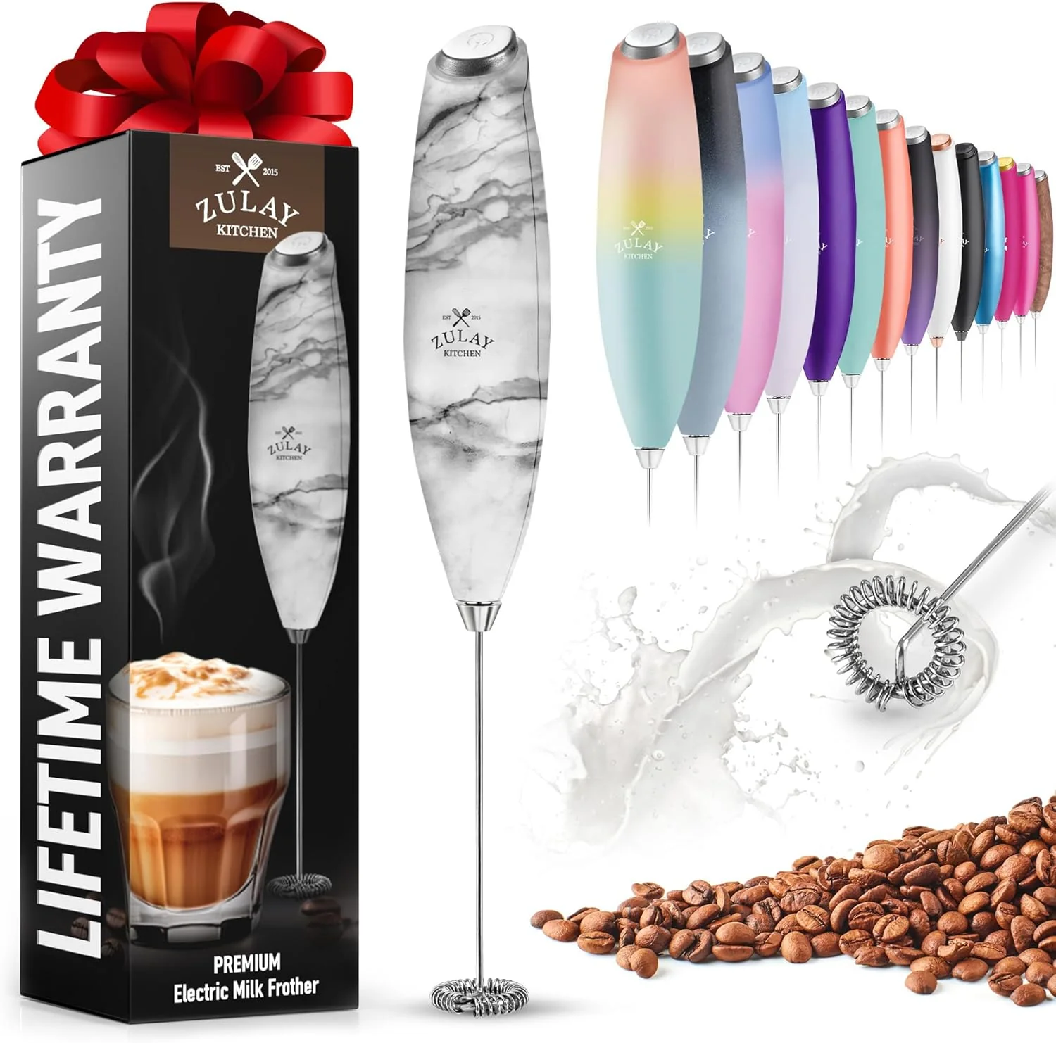 Fashionable Zulay Powerful Milk Frother With Upgraded Titanium Motor - Handheld Electric Whisk for Coffee Latte Matcha - Mini Mixer and Blender for Frappe Contemporary