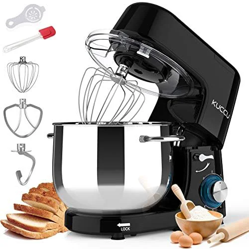 Fine Stand Mixer 9.5 Qt 660W 6-Speed Tilt-Head Food Dough Mixer Electric Kitchen Mixer with Dough Hook Flat Beater Wire Whisk Mixing Bowl 9.5-QT Powerful