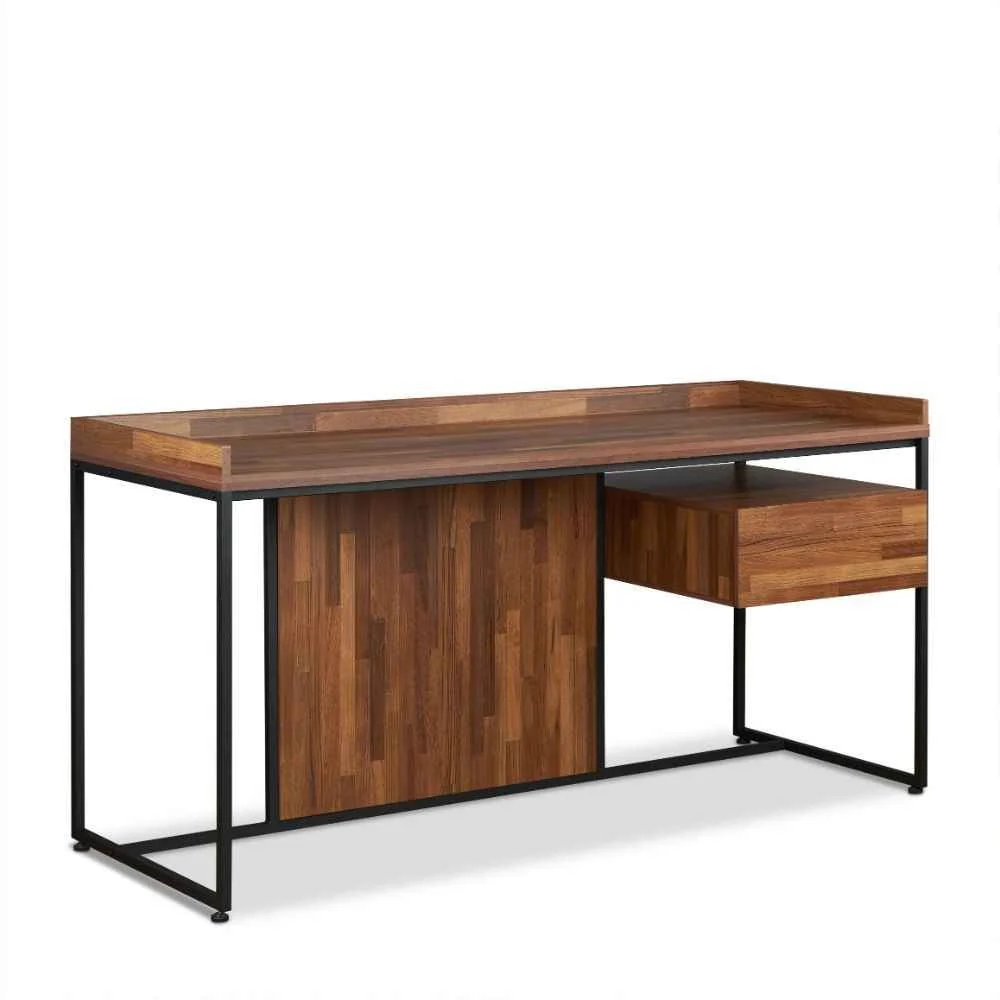 Secure Sara - Writing Desk - Walnut Sandy Black Easy-to-Use