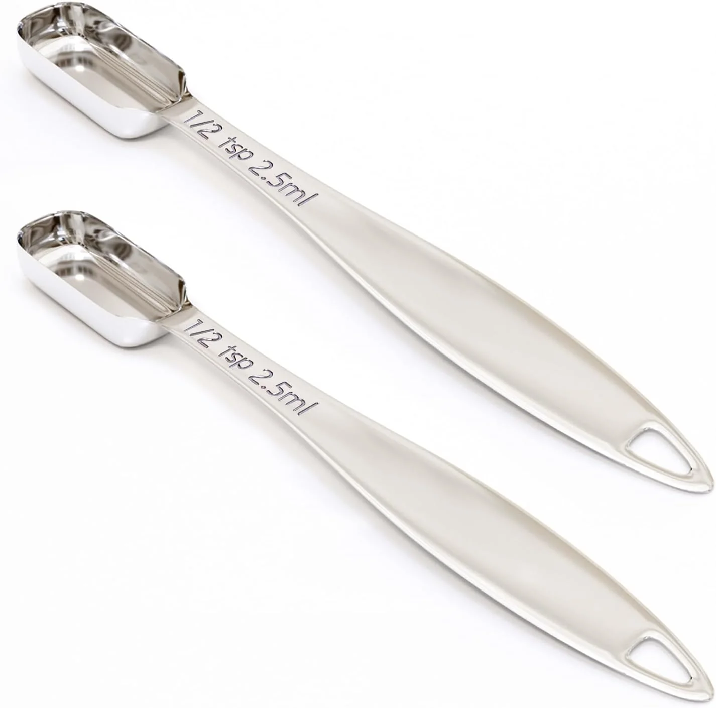 Convenient 2PCS 1 2Teaspoon 2.5ml Single Measuring Spoon Individual Stainless Steel Long Handle Measure Tablespoon Only Sophisticated