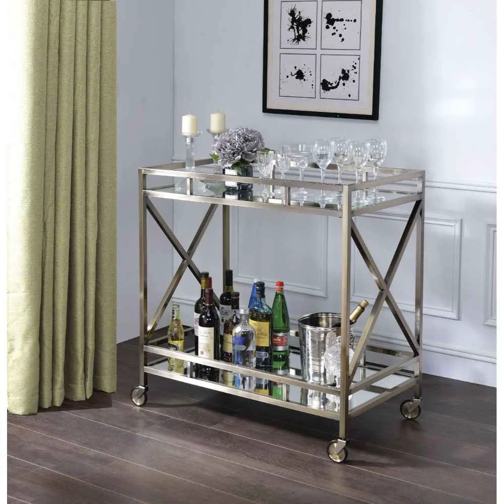 Professional Kristensen - Serving Cart - Mirrored Antique Gold High-Grade