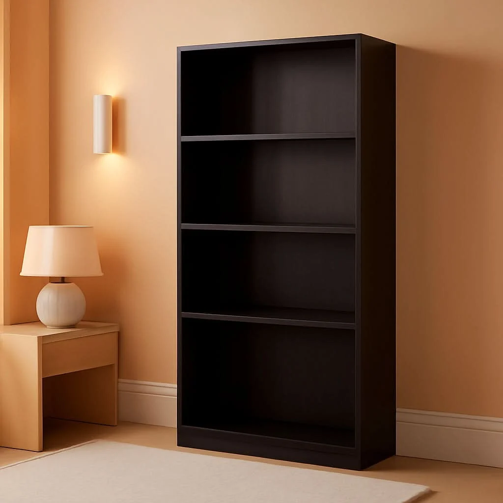 First-Class Espresso Four Tier Bookcase Bookshelf Storage Shelves High-End