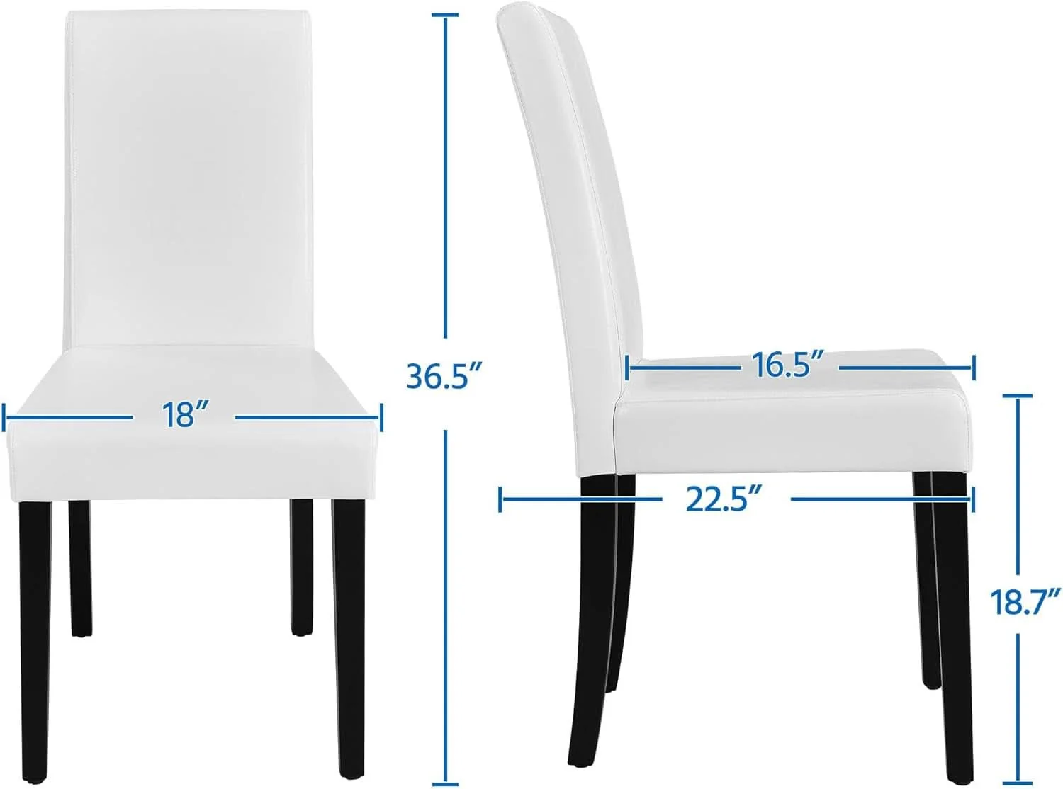 Effective Dining Chair Set Of 4 White Faux Leather Parson Chairs Responsible