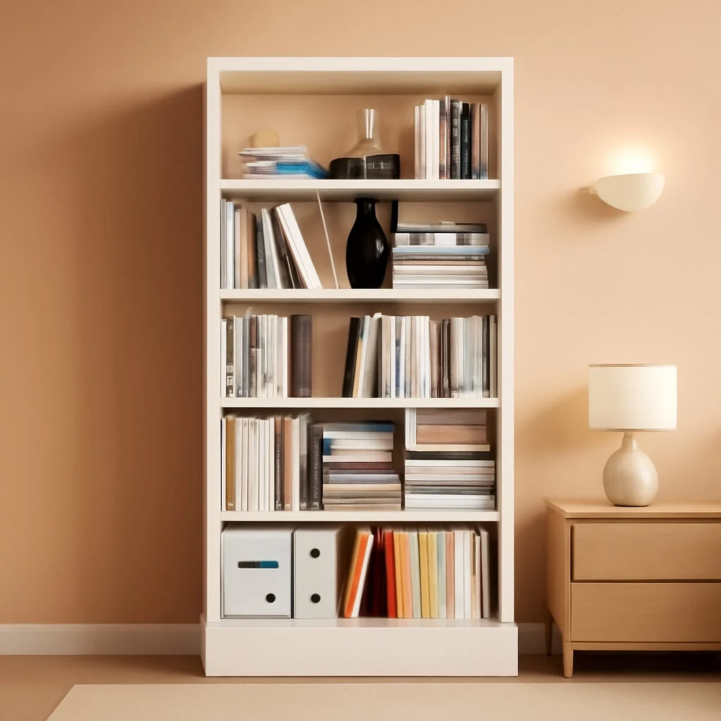 Dependable Industrial Five Tier Metal Bookcase Adjustable Shelves Casual