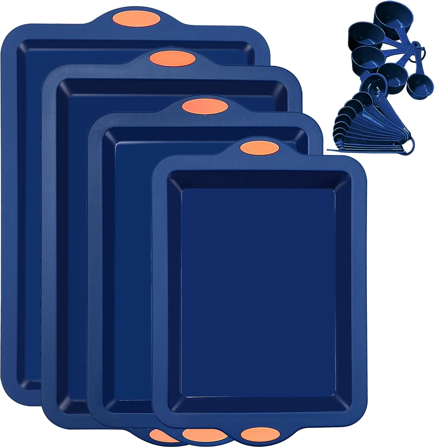 Functional To encounter Silicone Baking Pans Set 4 Pieces Nonstick Bakeware Set with Baking Pans Baking Sheets Cookie Sheets Efficient