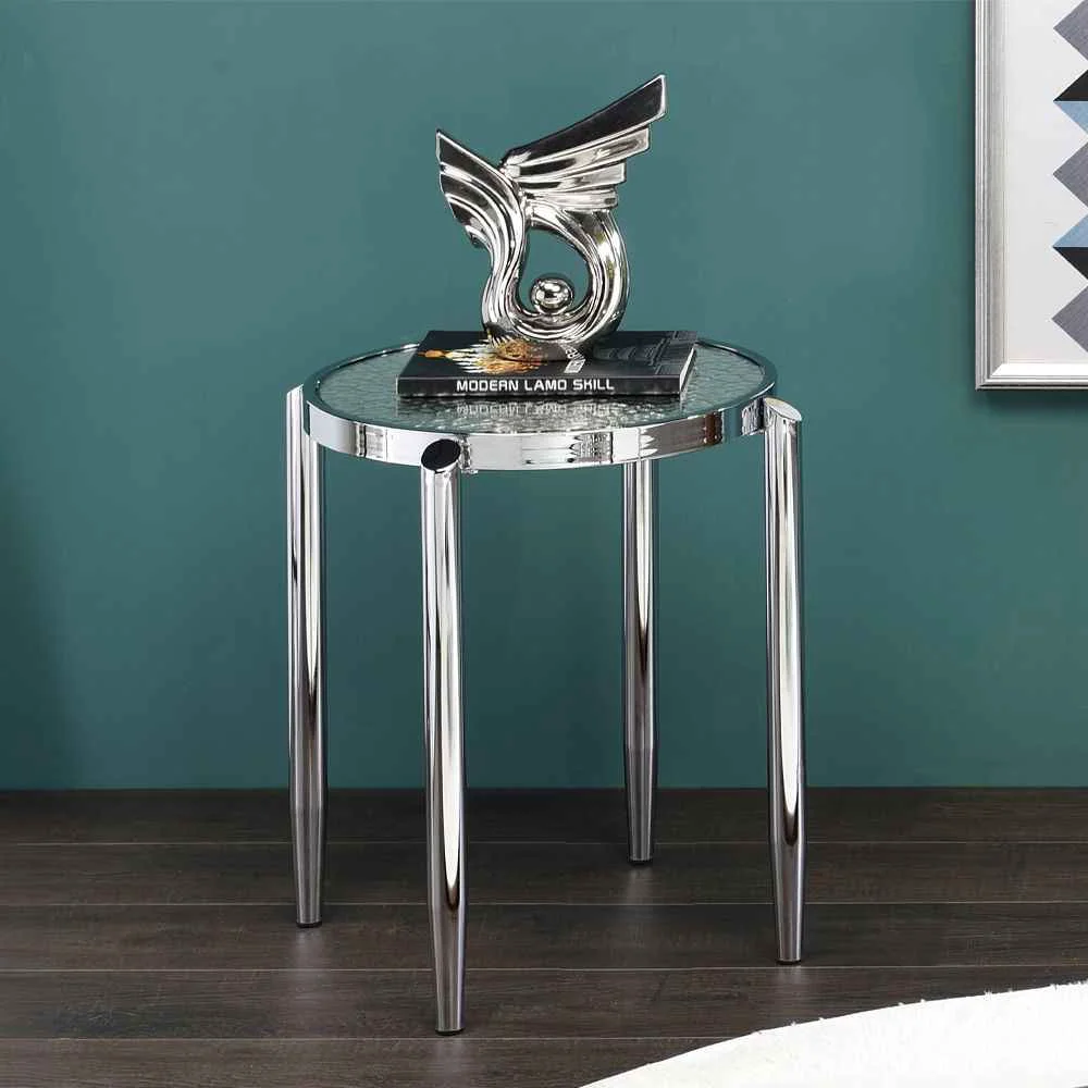 Secure Abbe - End Table - Glass Chrome Original
