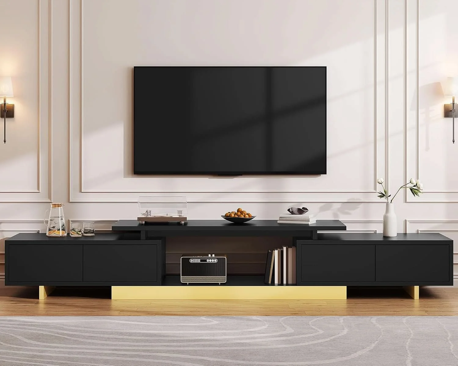 Dependable Extendable Entertainment Center 63 To 89 Inches Black Edition Easy-to-Use