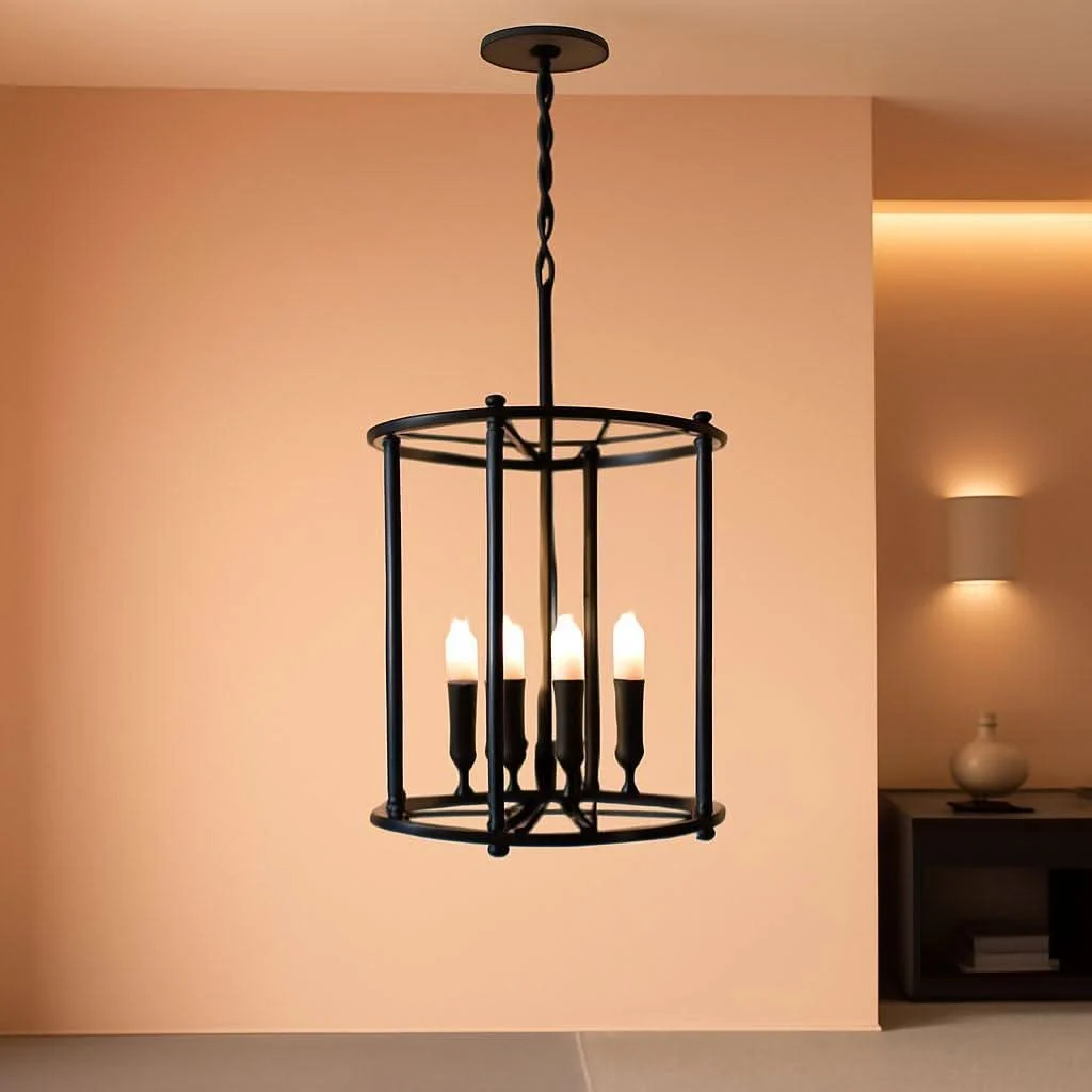Exceptional Industrial Black Chandelier Adjustable Height Ceiling Light Carefully Designed