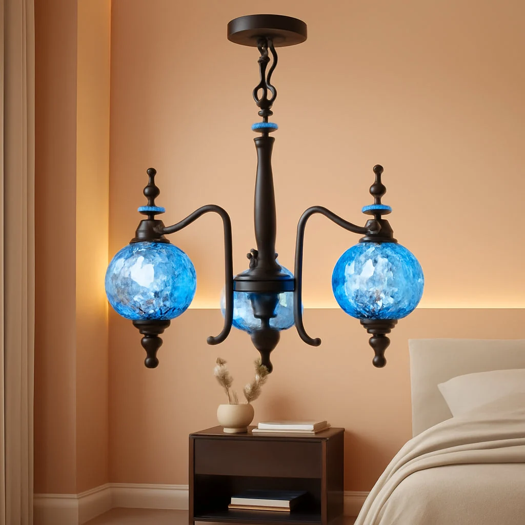 Quality Cerulean Vintage Three Light Pendant Ceiling Fixture Comfortable