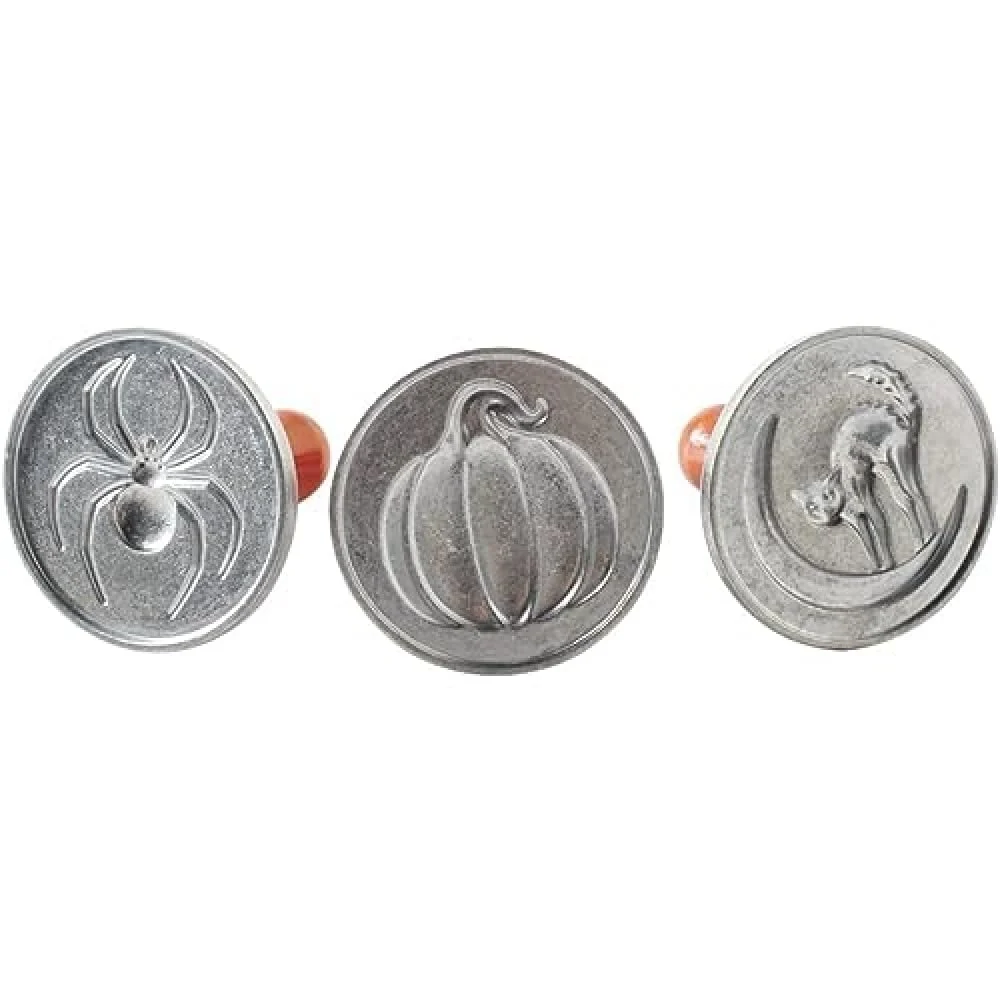 Dependable Nordic Ware 1260 Spooky Cast Cookie Stamps 3-inch rounds Silver Trusted