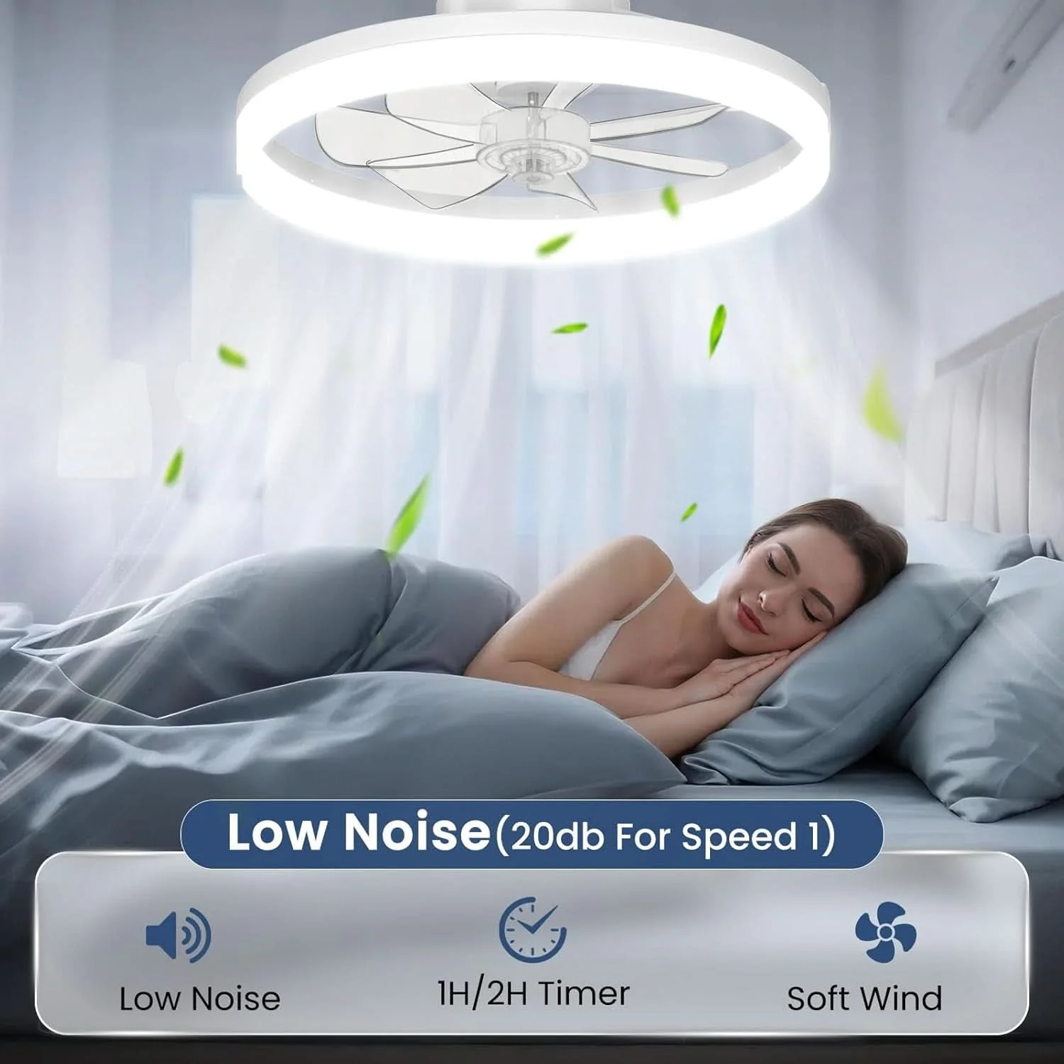 Superior White 20 Inch Contemporary Ceiling Fan With Lighting Long-Lasting