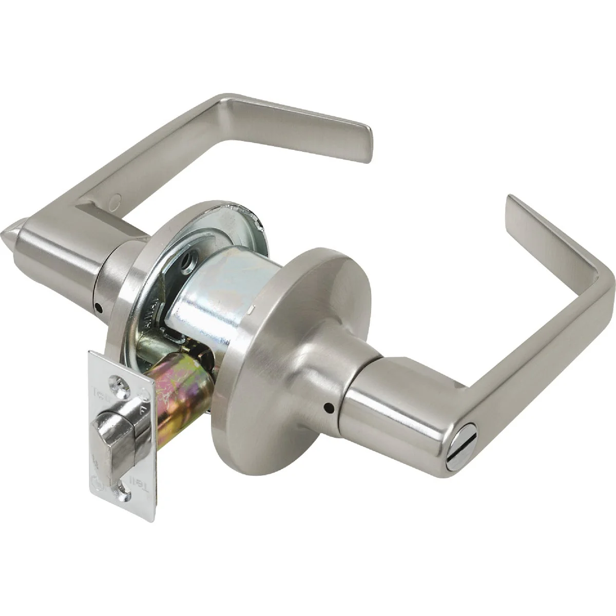 Trusted Tell Satin Chrome Privacy Door Lever Natural
