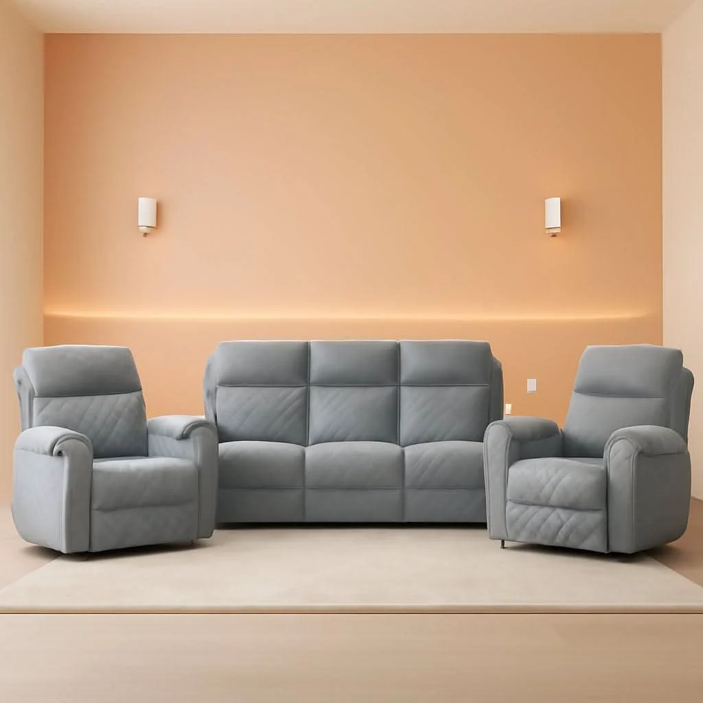 Healthy Light Grey Power Recliner Contemporary Sofa Collection Reusable