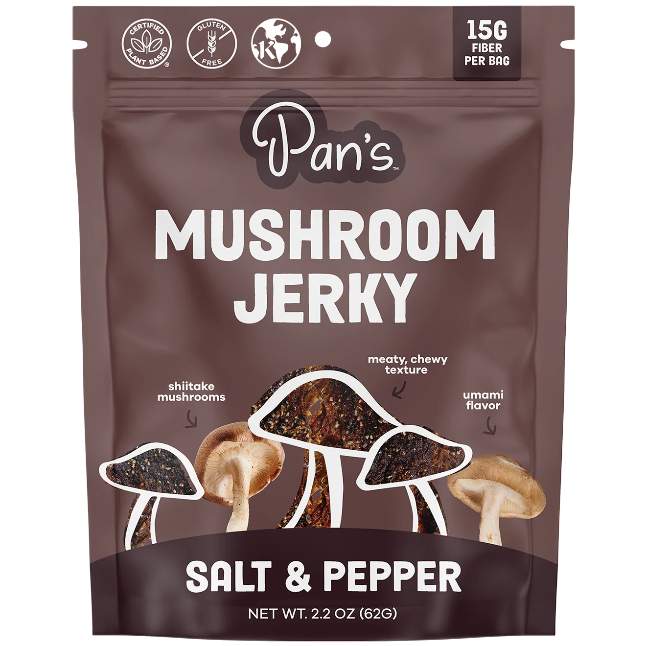 Lightweight Pan's Salt Pepper Mushroom Jerky Genuine