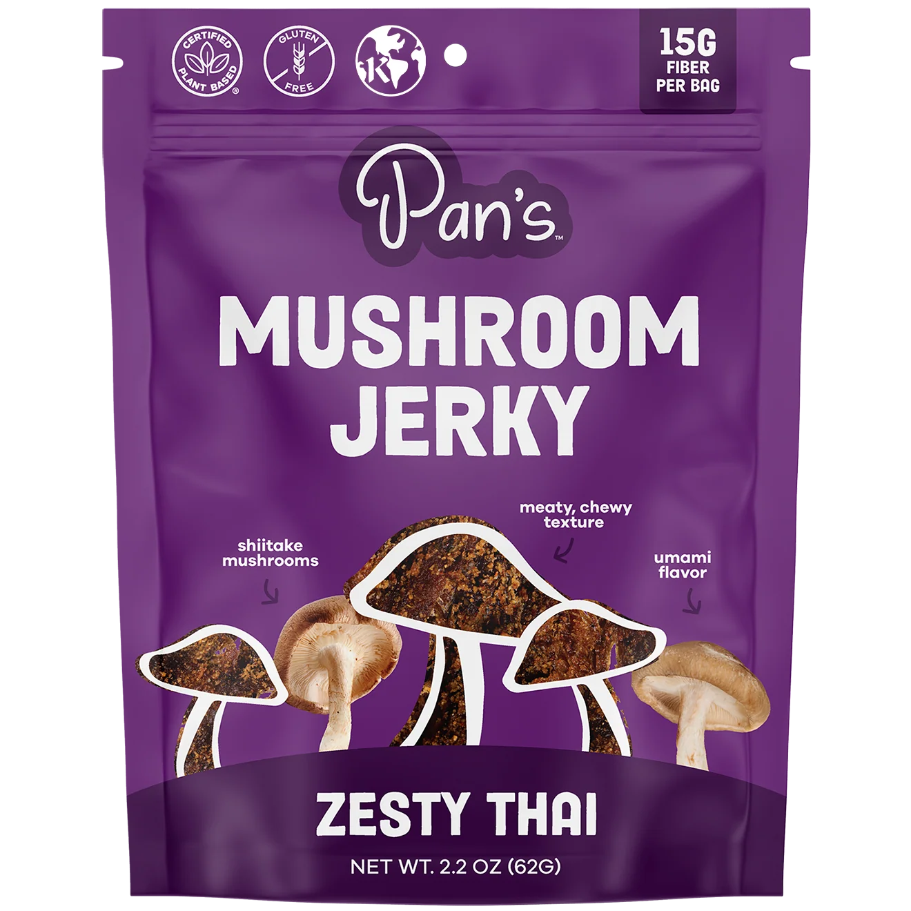 High-End Pan's Zesty Thai Mushroom Jerky Long-Lasting