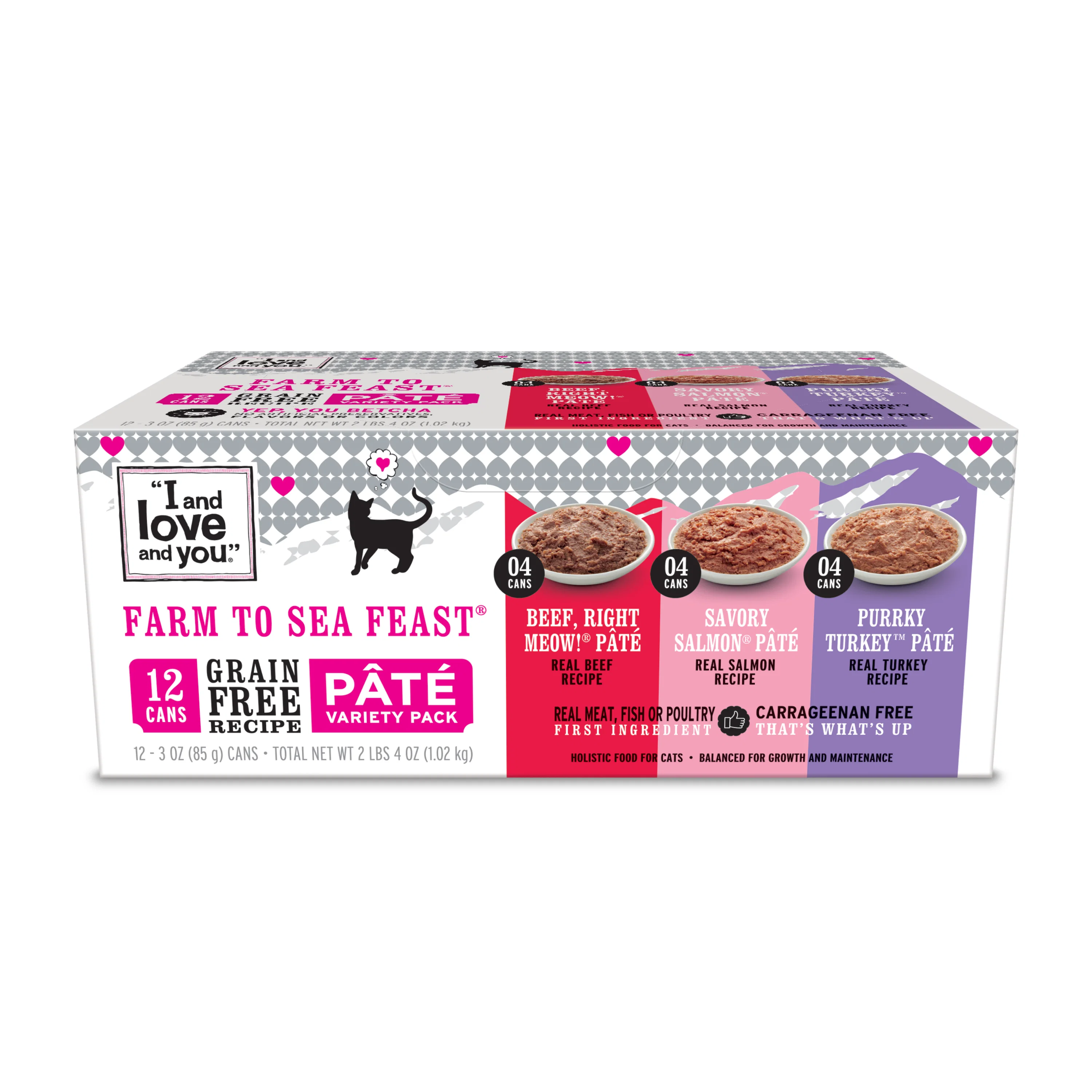 Refined I and Love and You Farm To Sea Feast Cat Wet Food Pate Variety Pack 3oz 12-Pack Relaxed