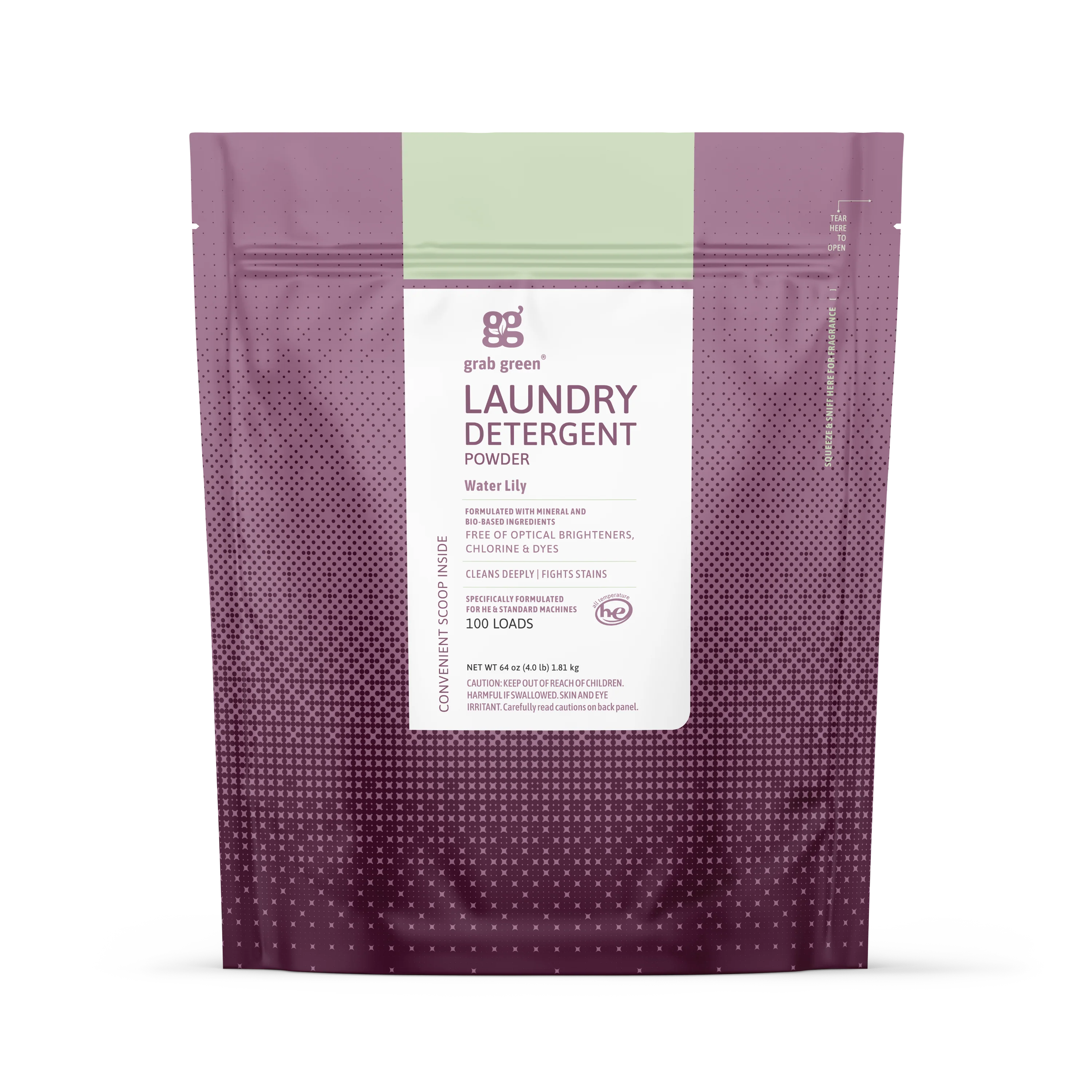 Quality grab green 3 in 1 Laundry Detergent Powder - Water Lily Trusted