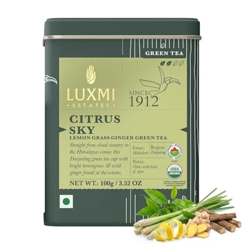 Dependable Estates Citrus Sky Green Tea 100gm Tin 3.5274 Ounce