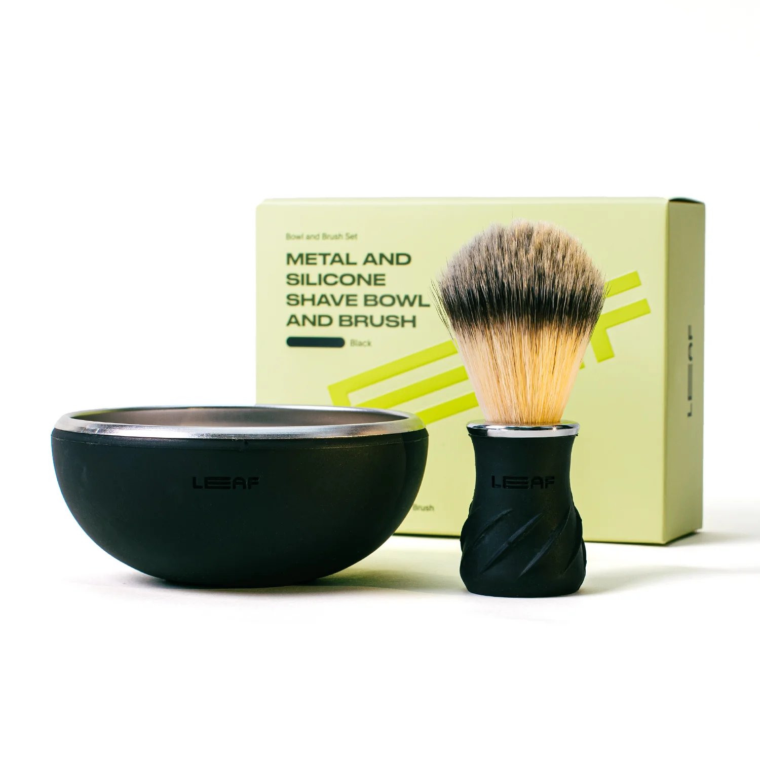 Refined Leaf Shave Shave Bowl Brush Set Environmentally Friendly