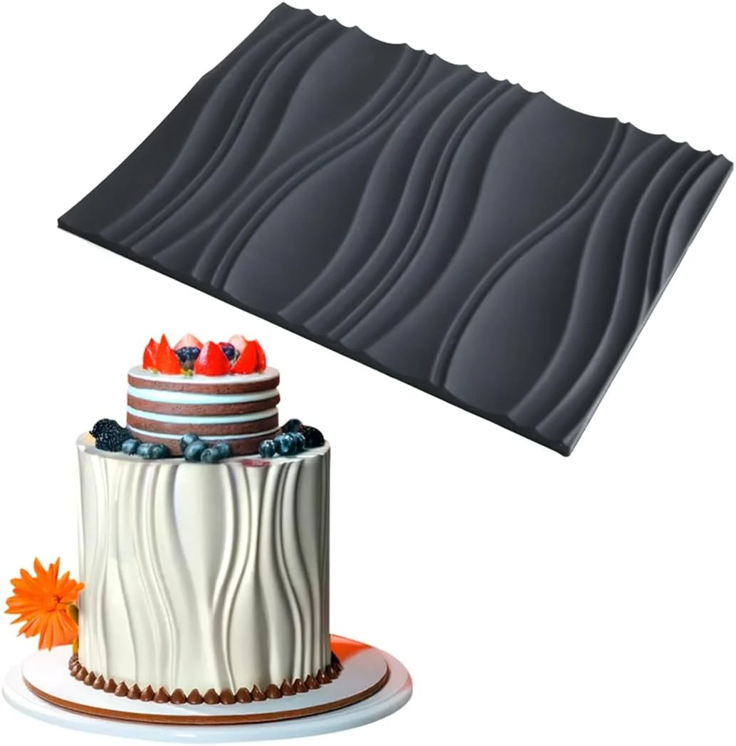 High-Performance mostsom Silicone Fondant Mold Wave Pattern Embossing Mat for Cake Decorating DIY Clay Jewelry Pastry Candy Making Premium Material