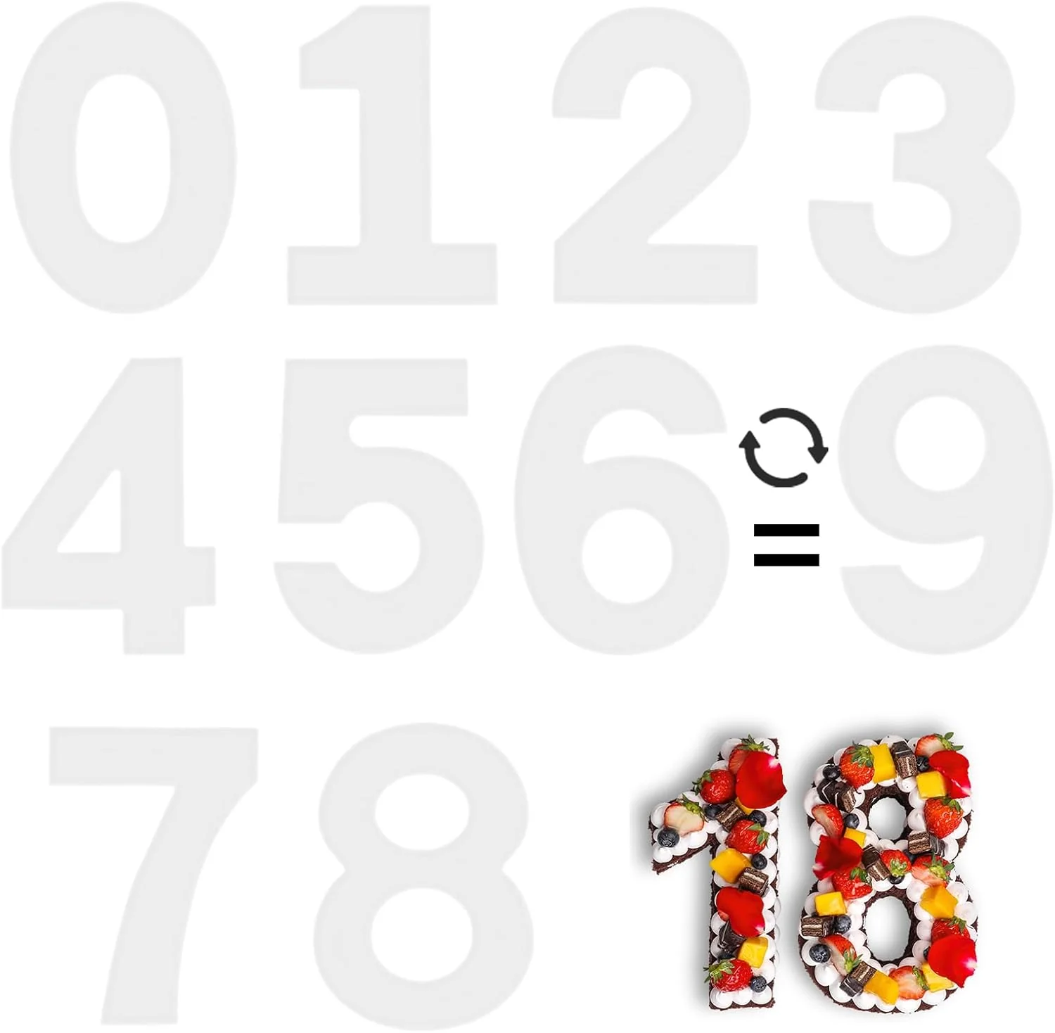 High-Quality 12 Inch Number Cake Mold Baking Forms Moulds 9 Pieces 0-8 Cake Number Stencils Number Cake Pans Artisan