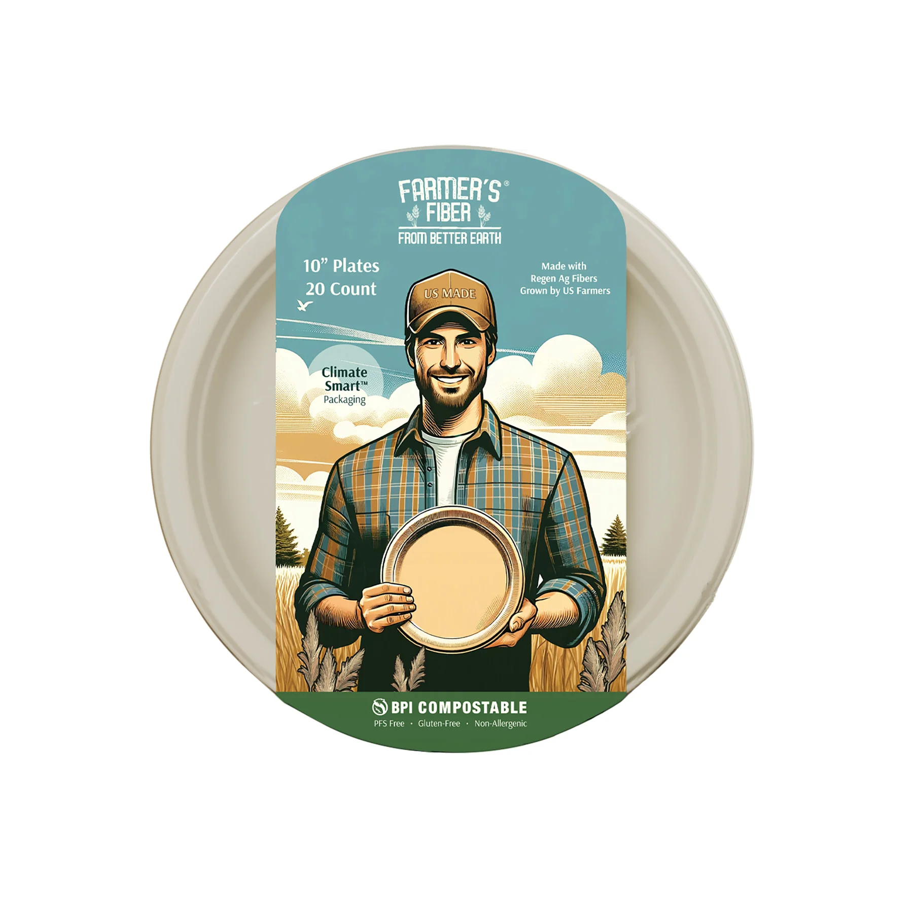 Dependable Better Earth 10 Farmer's Fiber Collection Round Plate Carefully Designed