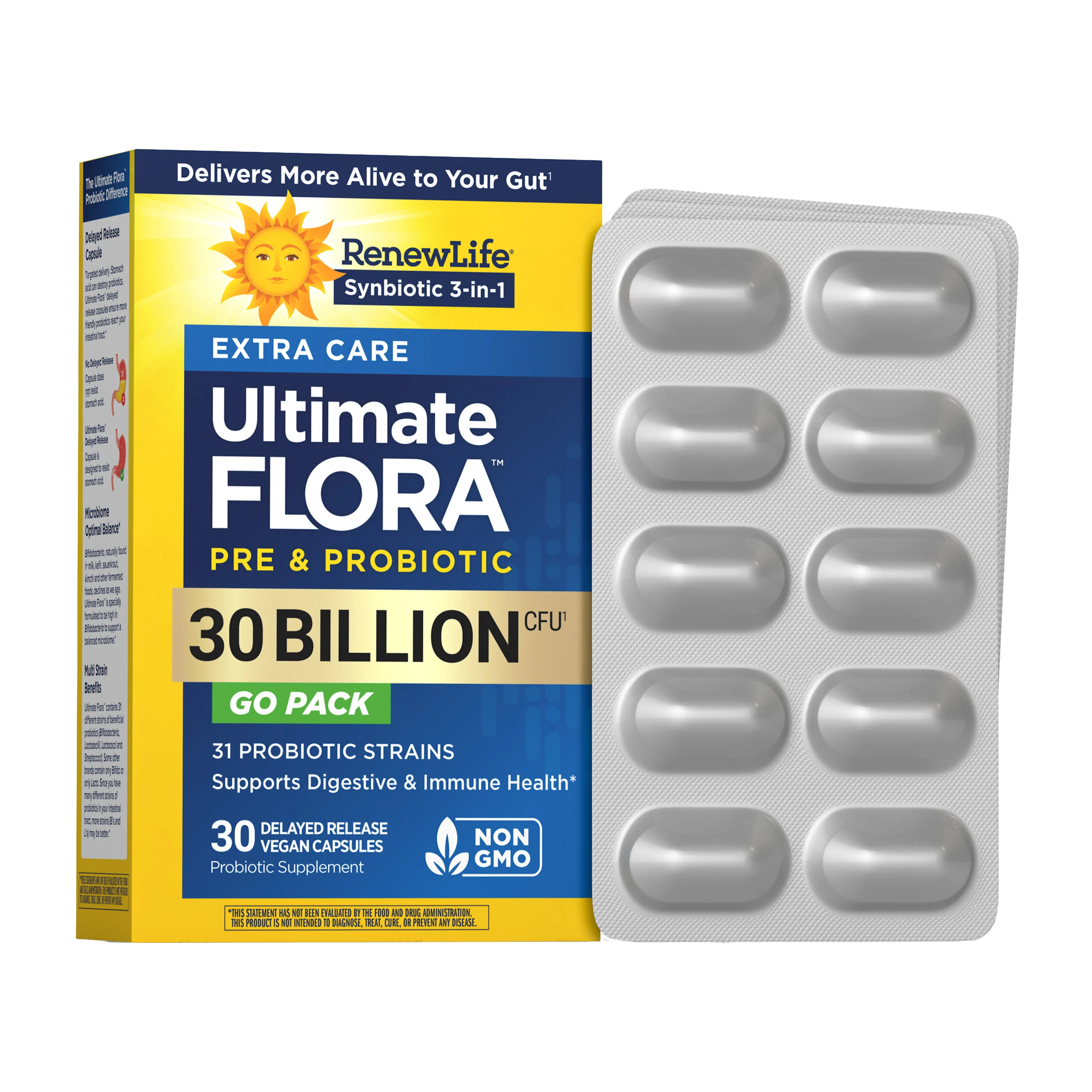 Optimized Renew Life Extra Care Go Pack 30 Billion 12 Strains Delayed Release High-Performance